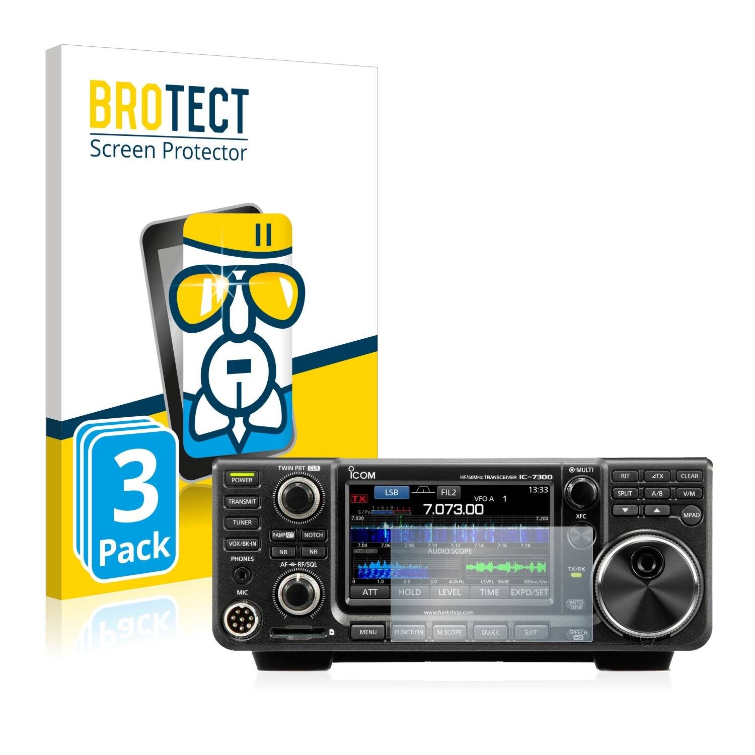 3x BROTECT AirGlass Schutzglas Folie für Icom