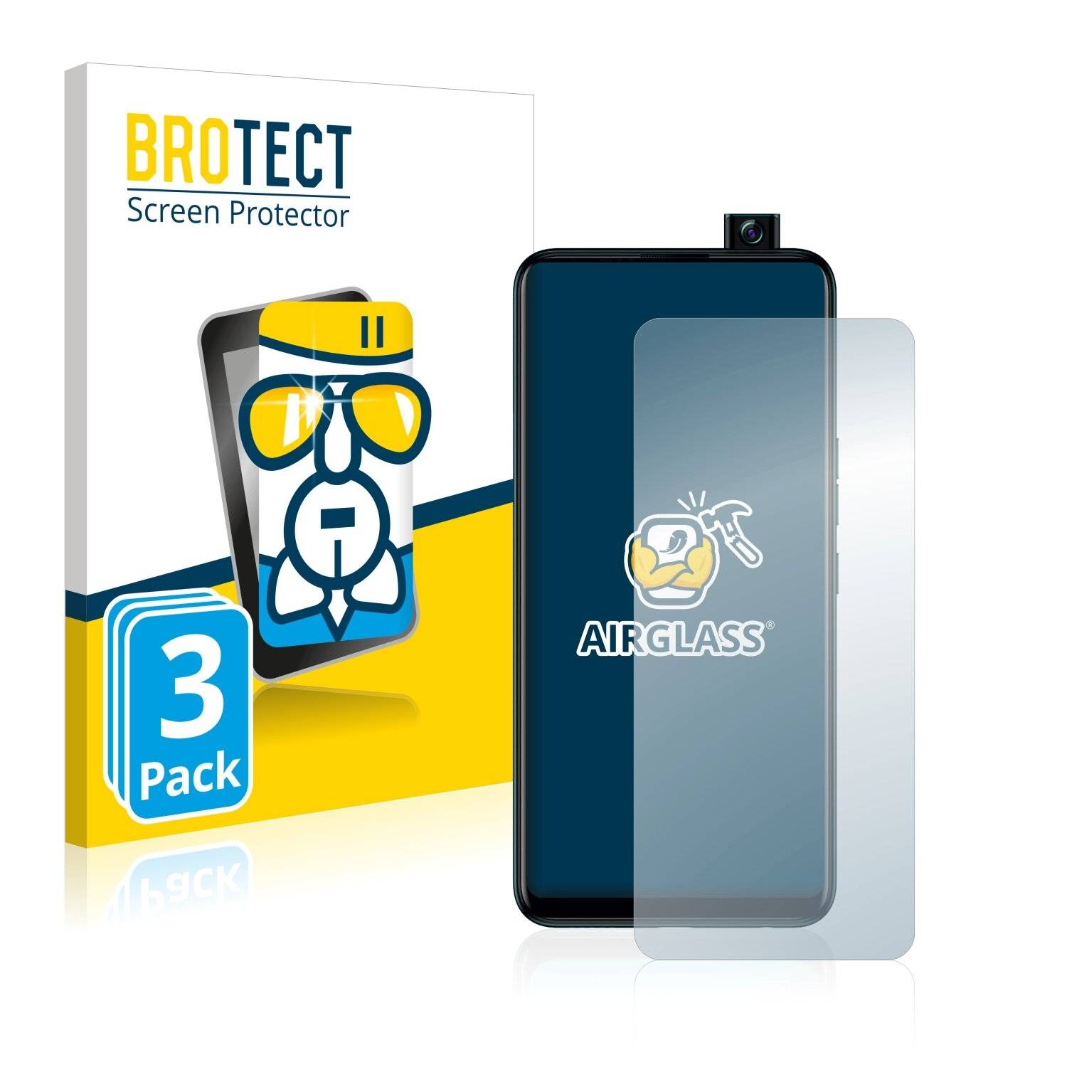 3x BROTECT AirGlass Schutzglas Folie für Tecno Camon 15