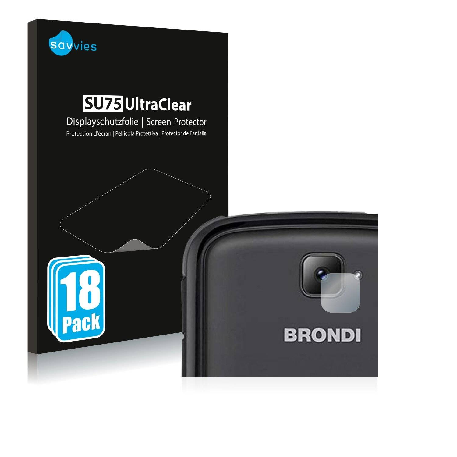 18x Savvies SU75 Displayschutzfolie für Brondi Amico (NUR