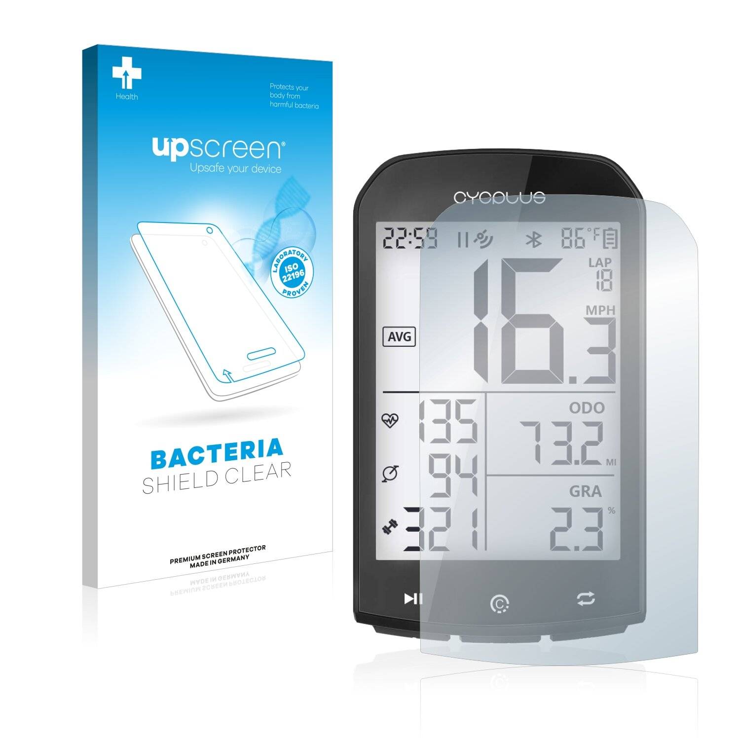 upscreen Bacteria Shield Clear Premium Antibakterielle Displayschutzfolie für Cycplus M1