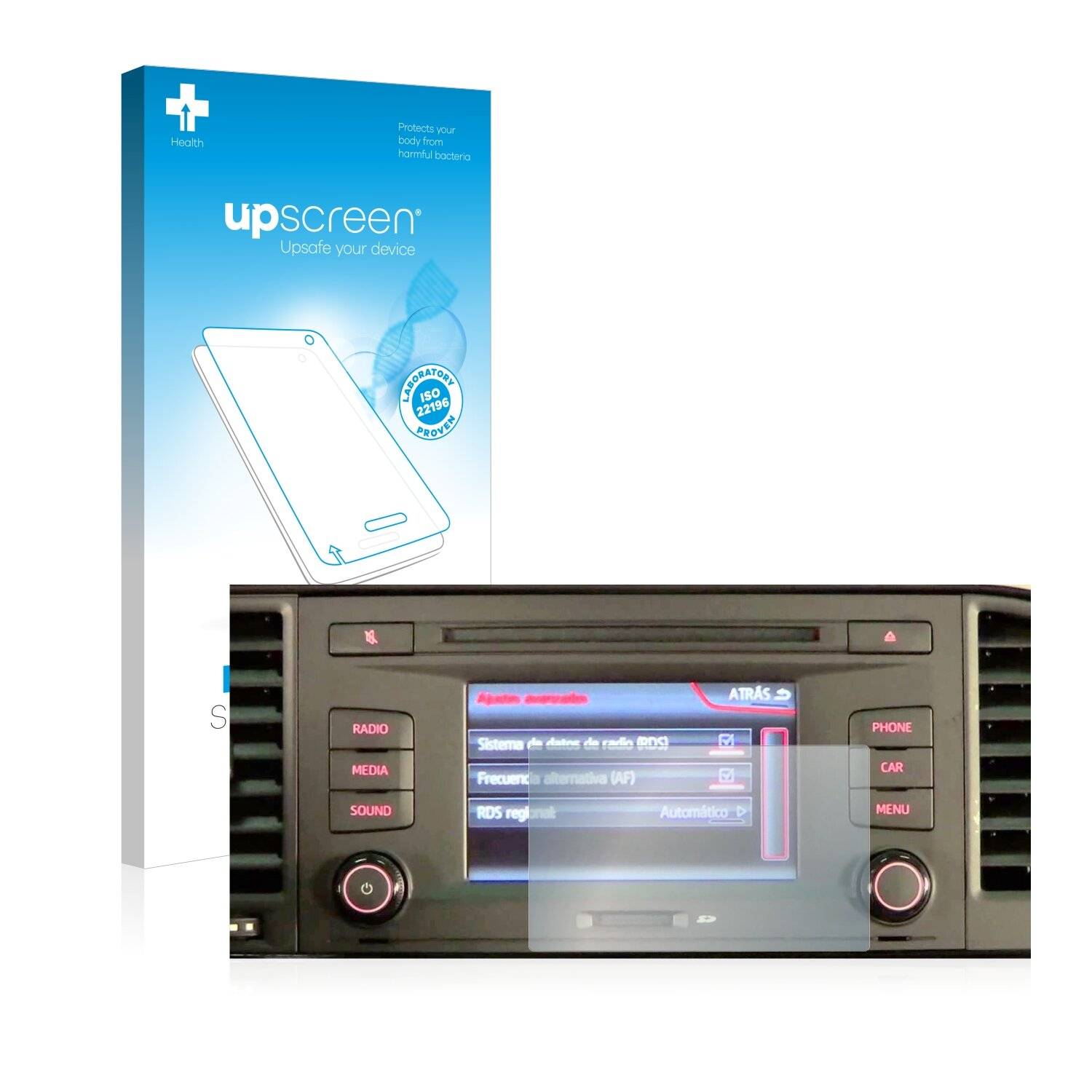 upscreen Bacteria Shield Clear Premium Antibakterielle Displayschutzfolie für Seat Mii
