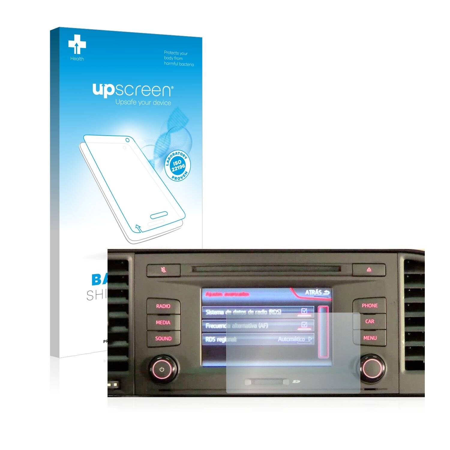 upscreen Bacteria Shield Clear Premium Antibakterielle Displayschutzfolie für Seat Ateca