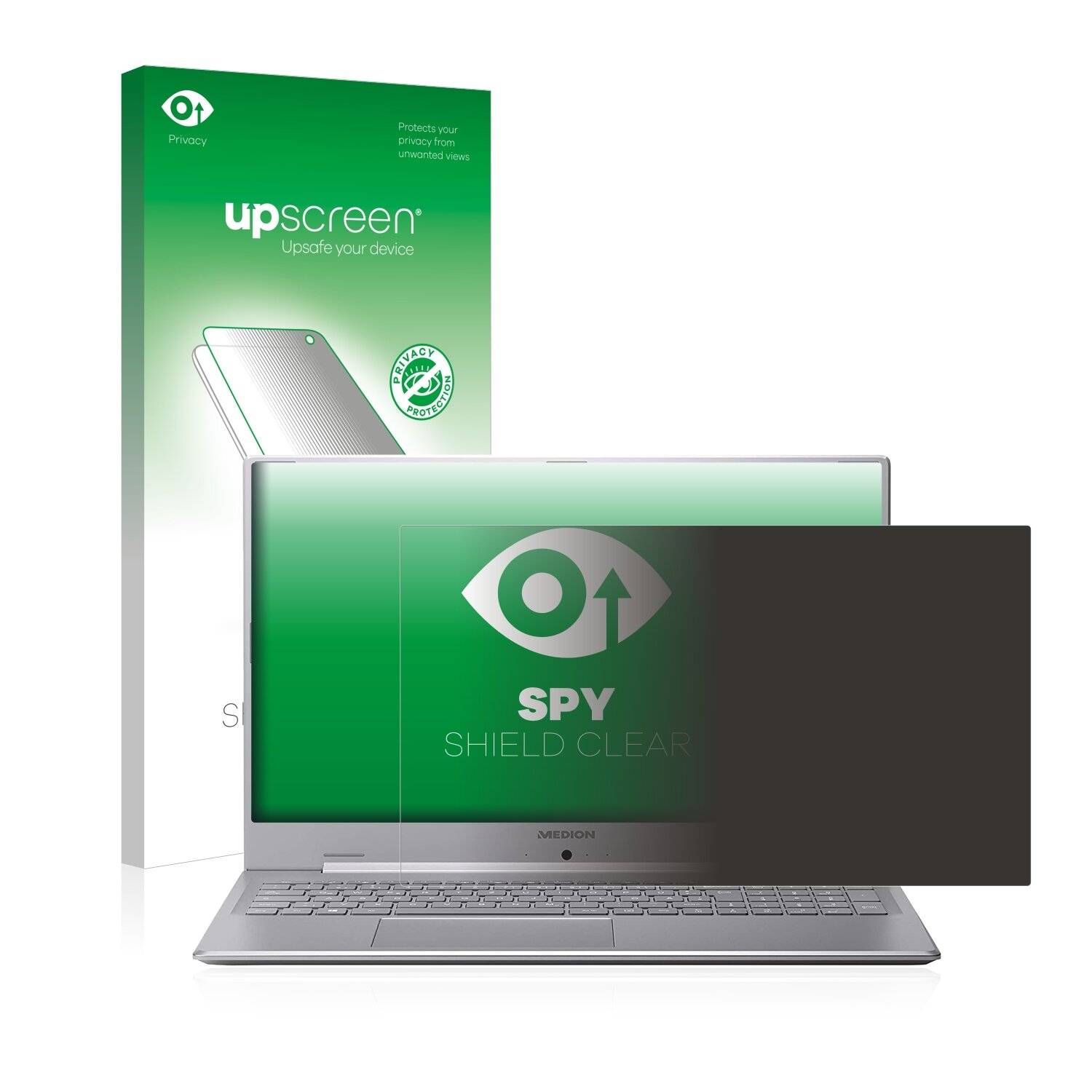 upscreen Spy Shield Clear Premium Blickschutzfolie für Medion Akoya