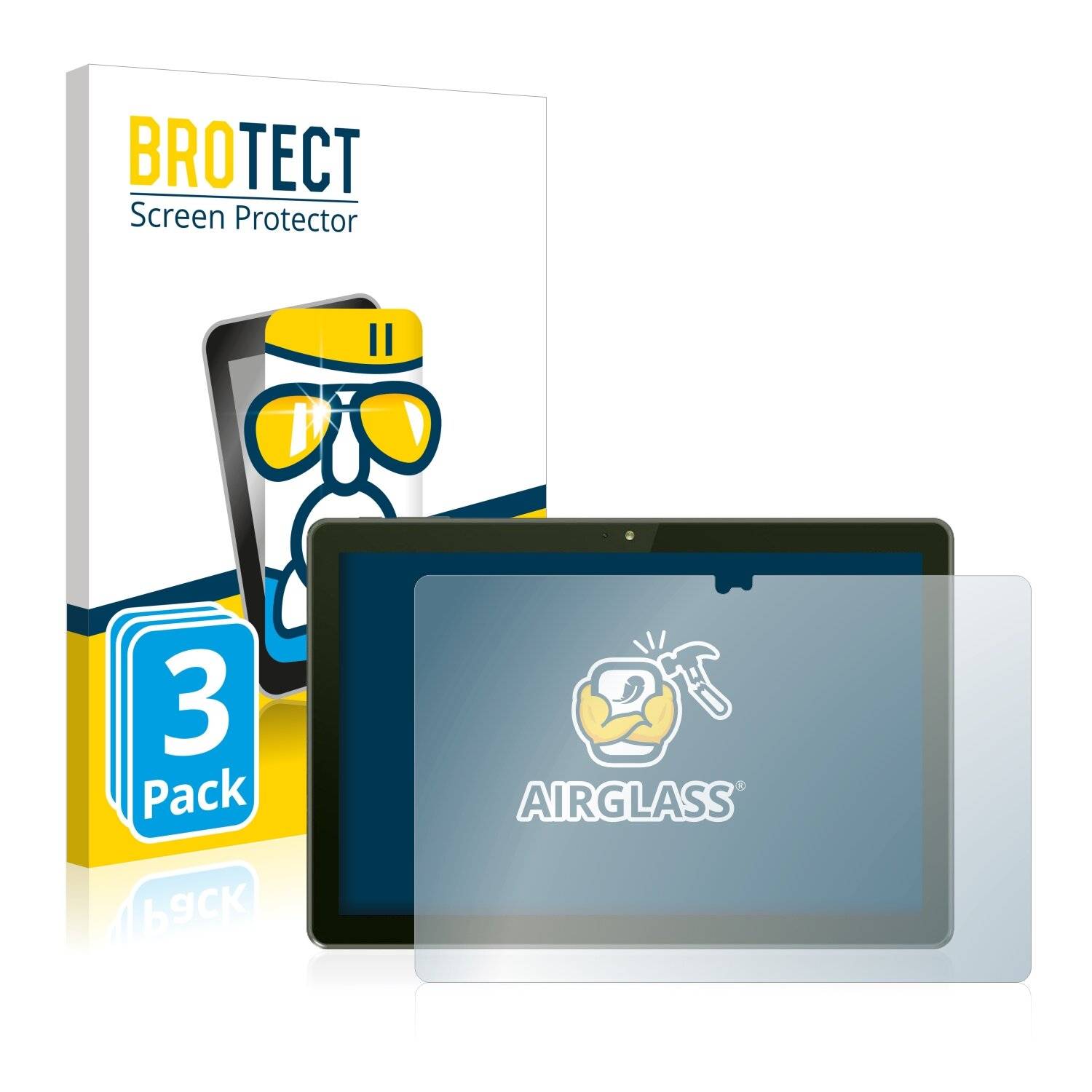 3x BROTECT AirGlass Schutzglas Folie für Peaq PET