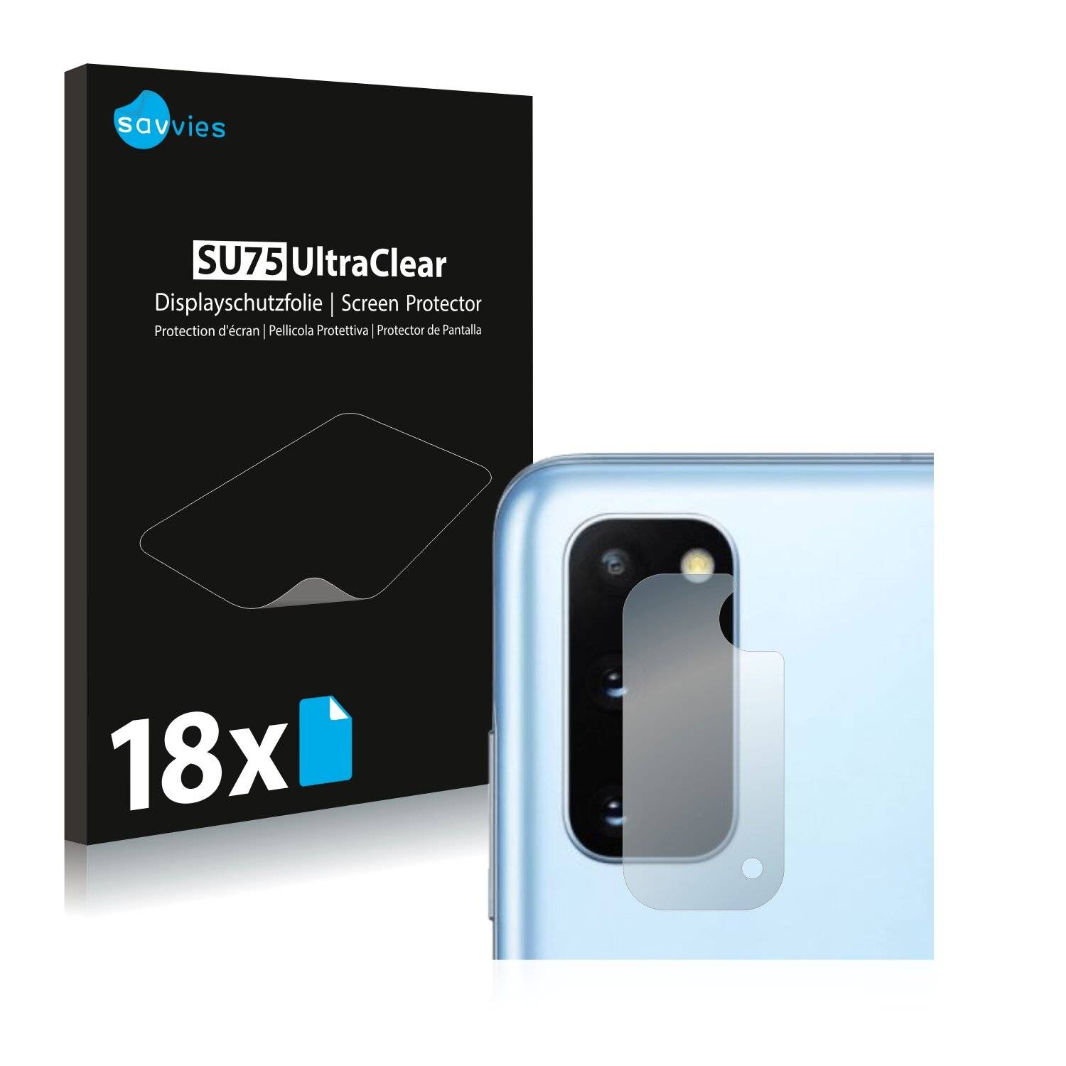 18x Savvies SU75 Displayschutzfolie für Samsung Galaxy S20 (NUR