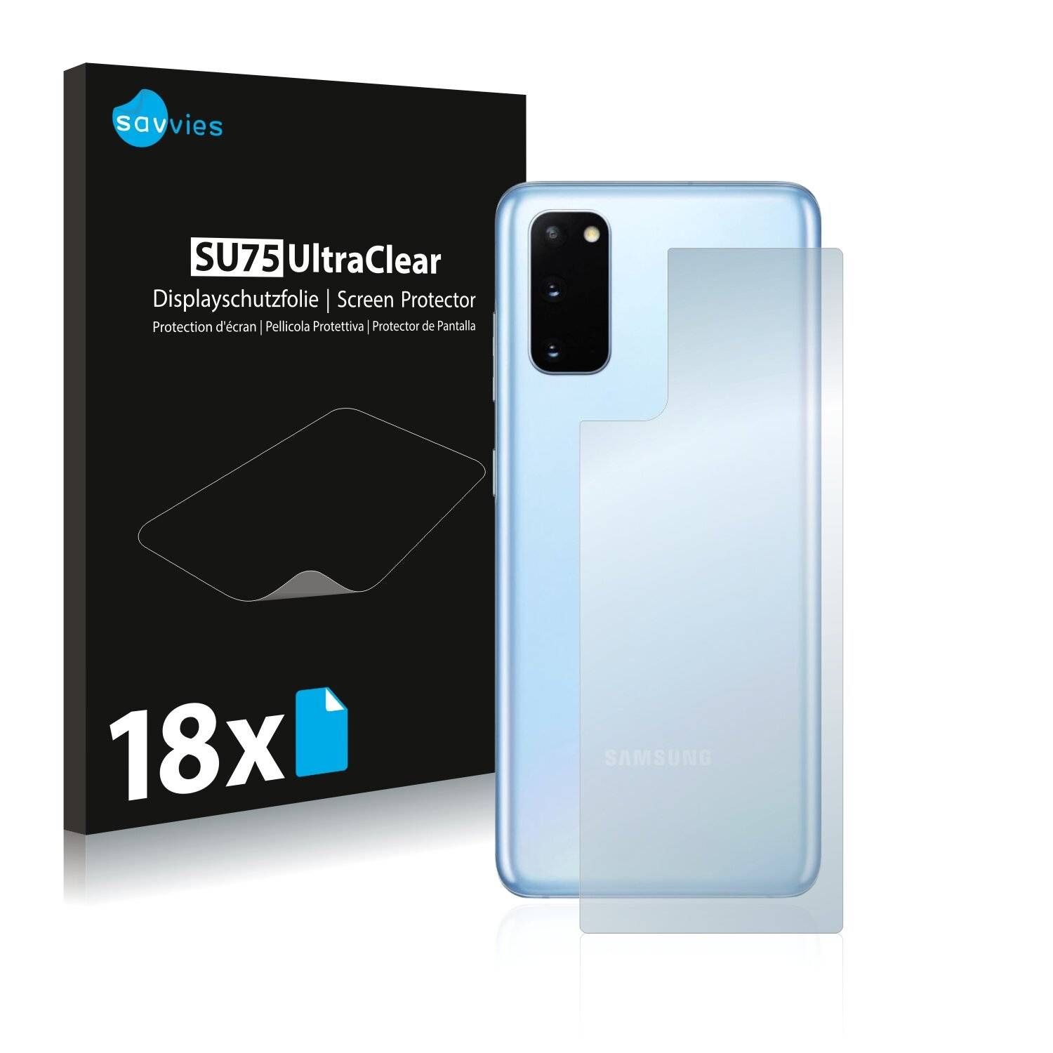 18x Savvies SU75 Displayschutzfolie für Samsung Galaxy S20