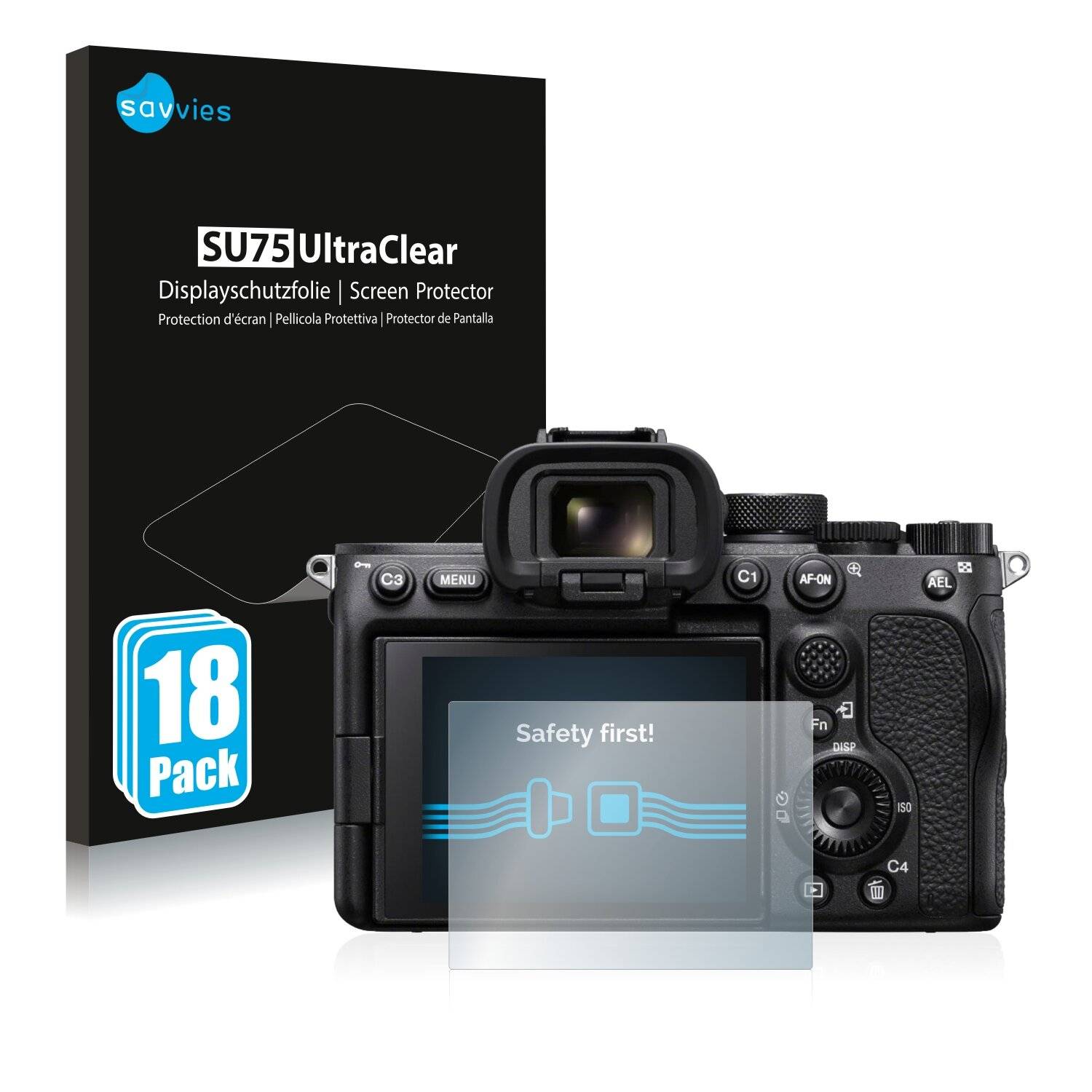 18x Savvies SU75 Displayschutzfolie für Sony Alpha 7S