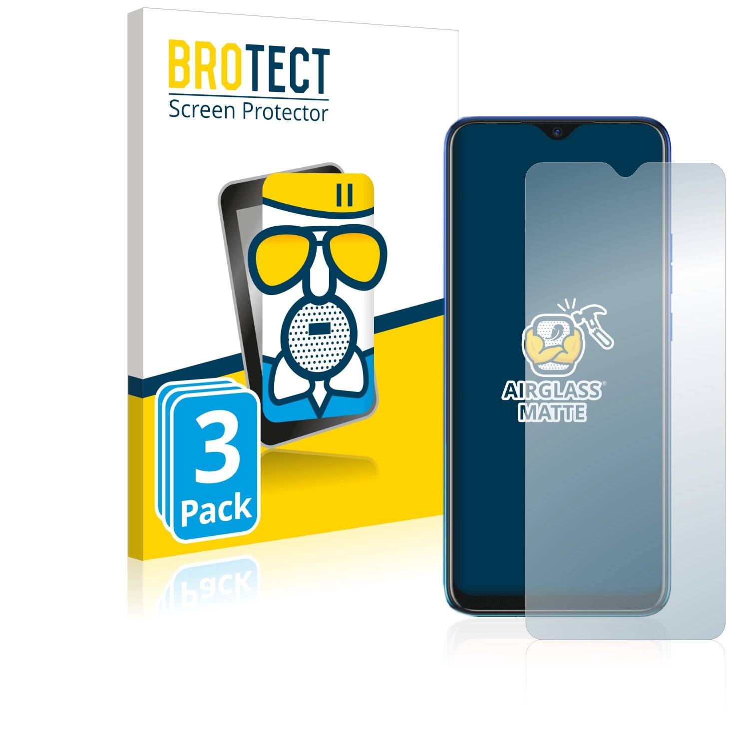 3x BROTECT AirGlass Matte Schutzglas Folie für Tecno Spark 5