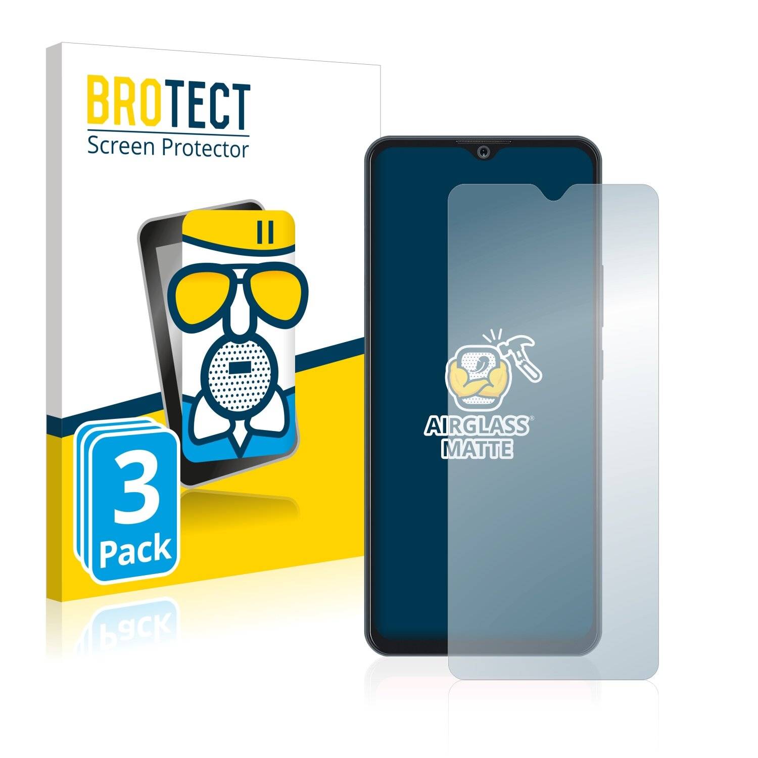 3x BROTECT AirGlass Matte Schutzglas Folie für ZTE Blade 20