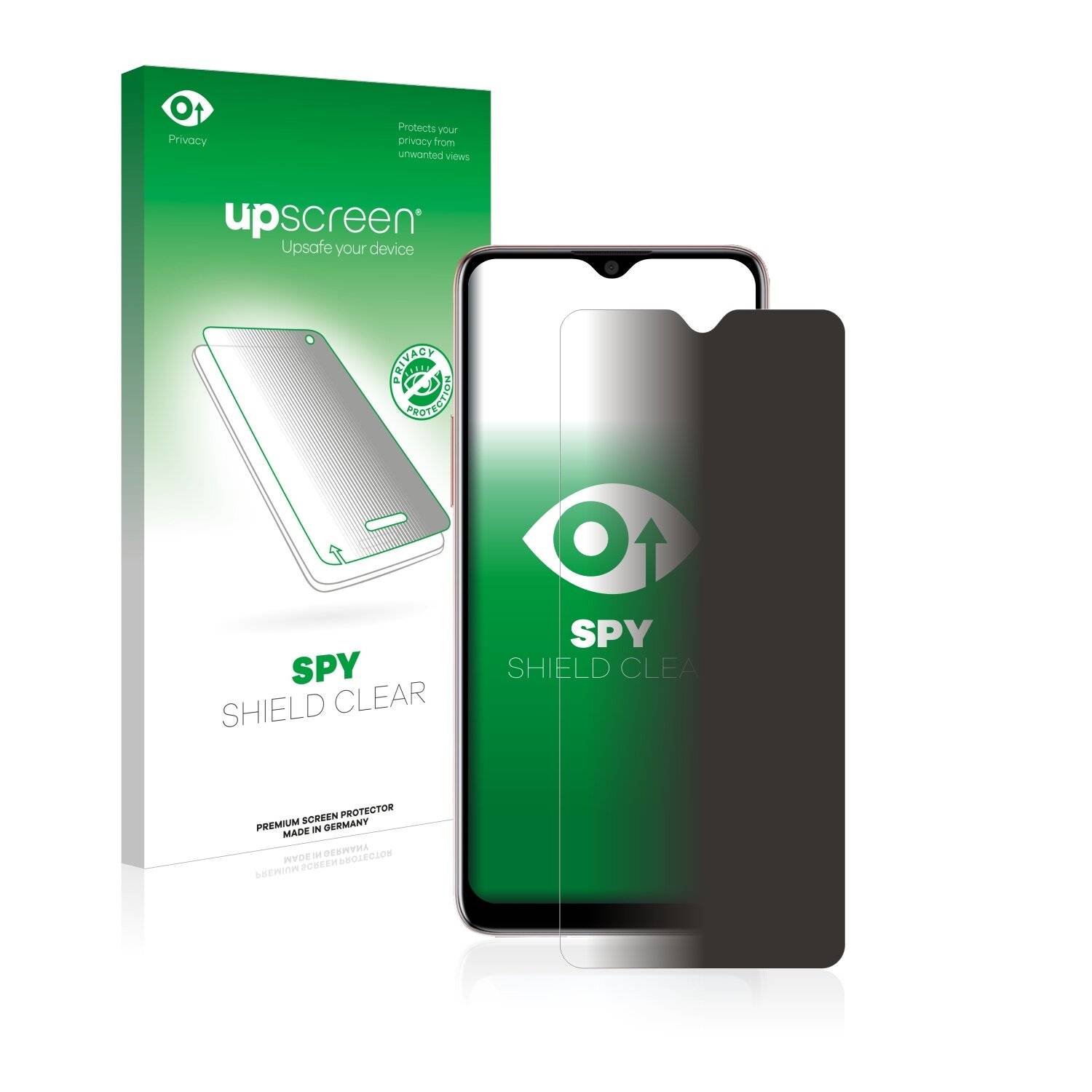 upscreen Spy Shield Clear Premium Blickschutzfolie für HTC Desire 20