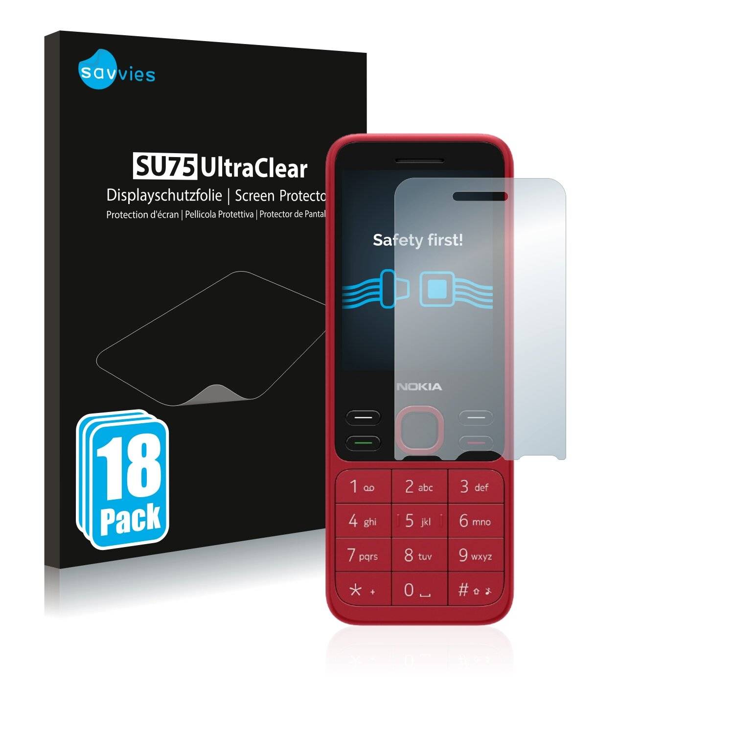 18x Savvies SU75 Displayschutzfolie für Nokia 150