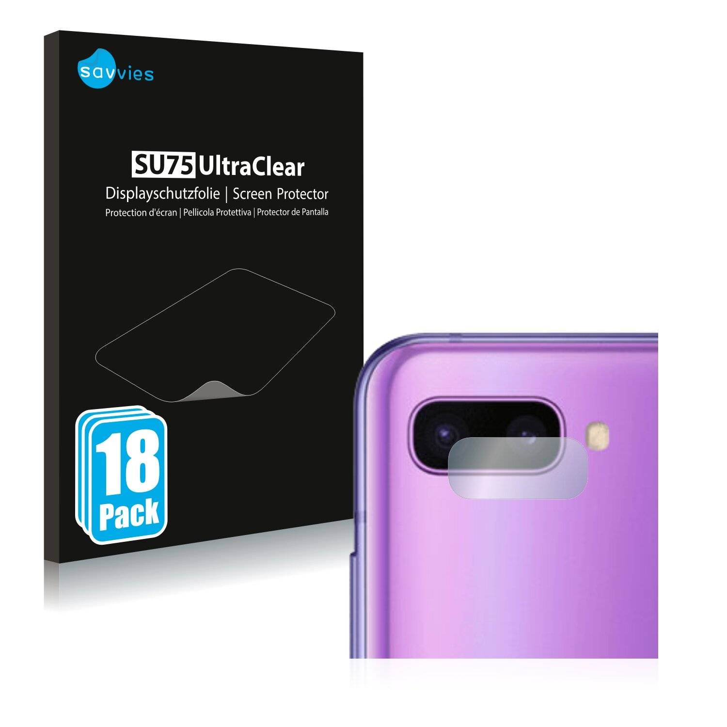 18x Savvies SU75 Displayschutzfolie für Samsung Galaxy Z Flip 5G (NUR