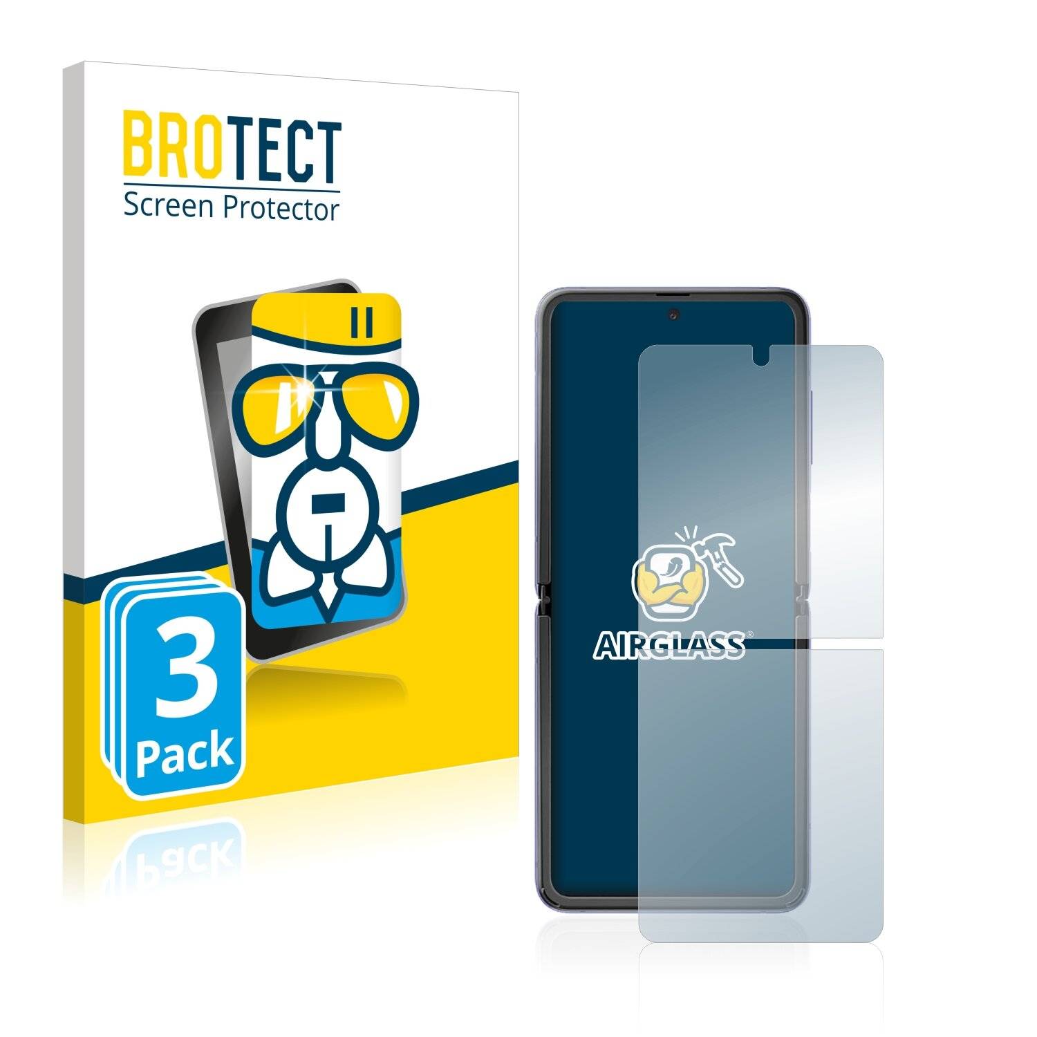 3x BROTECT AirGlass Schutzglas Folie für Samsung Galaxy Z
