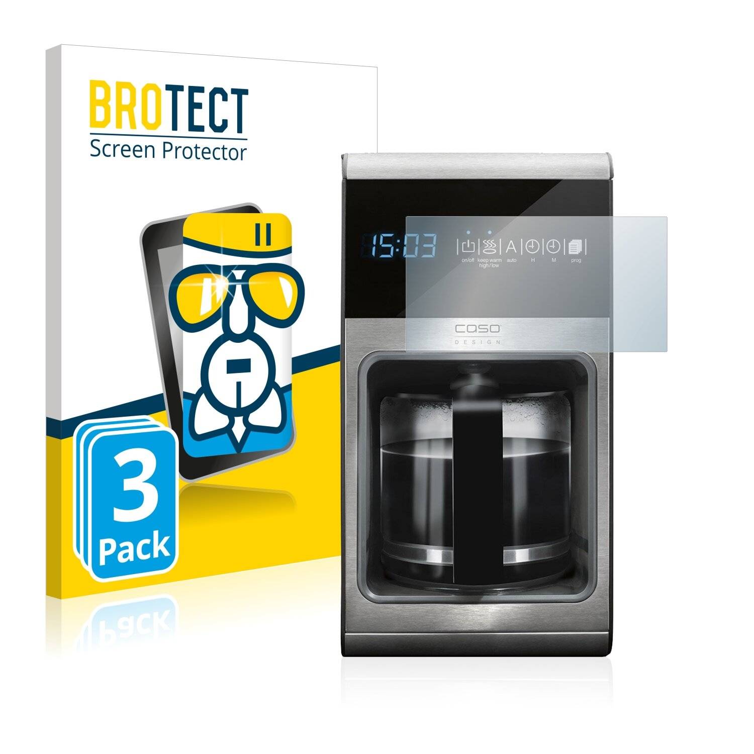 3x BROTECT AirGlass Schutzglas Folie für Caso Coffee