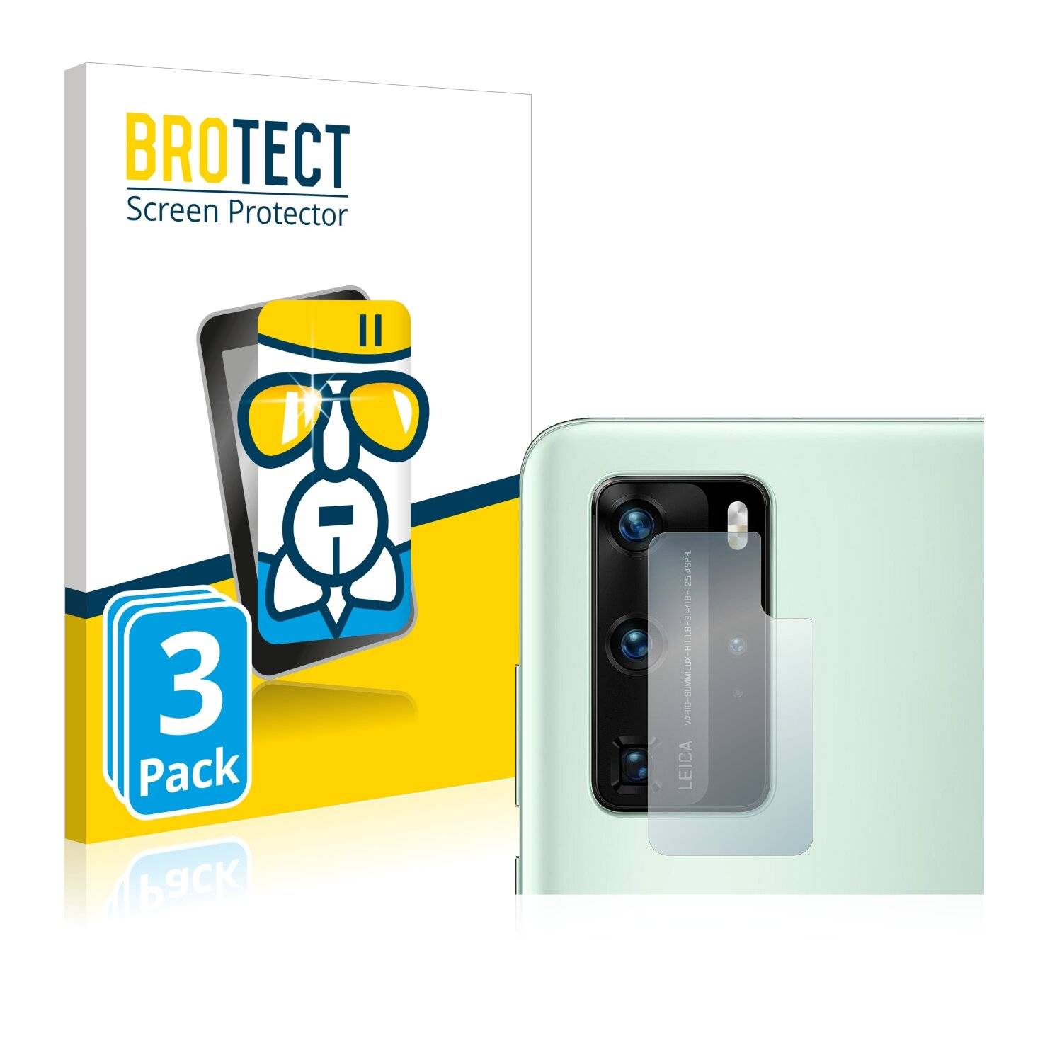 3x BROTECT AirGlass Schutzglas Folie für Huawei P40 (NUR