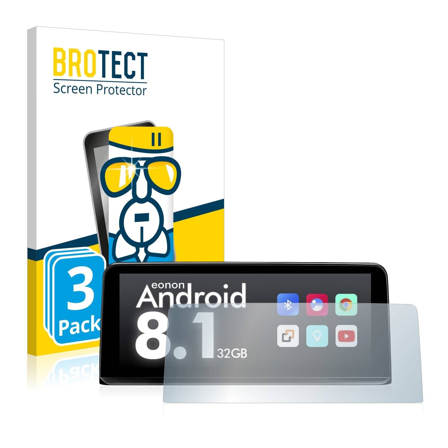 3x BROTECT AirGlass Schutzglas Folie für BMW 3 F34 Gran Turismo 2013-2017 Professional 8.8