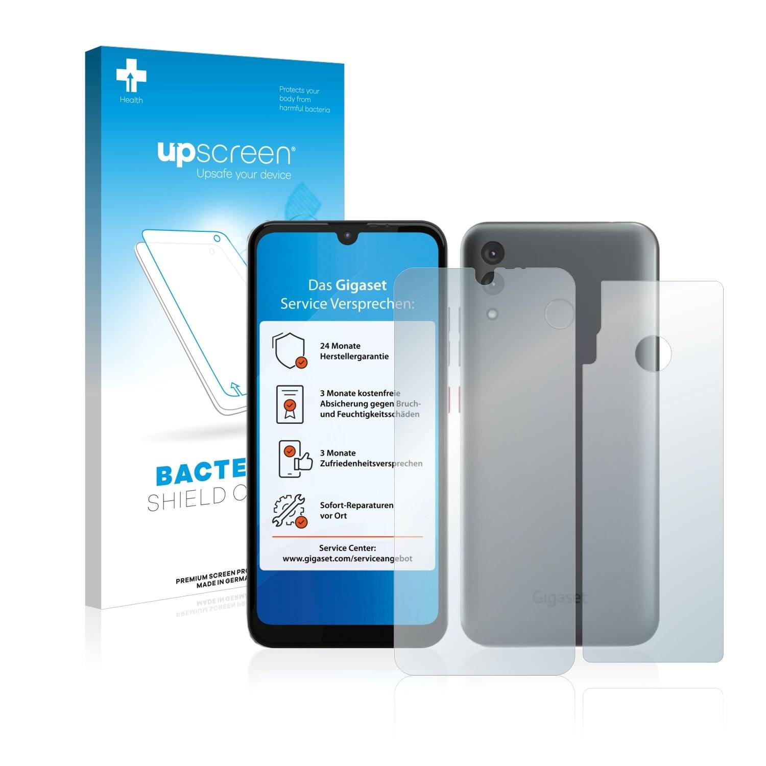 upscreen Bacteria Shield Clear Premium Antibakterielle Displayschutzfolie für Gigaset GS3