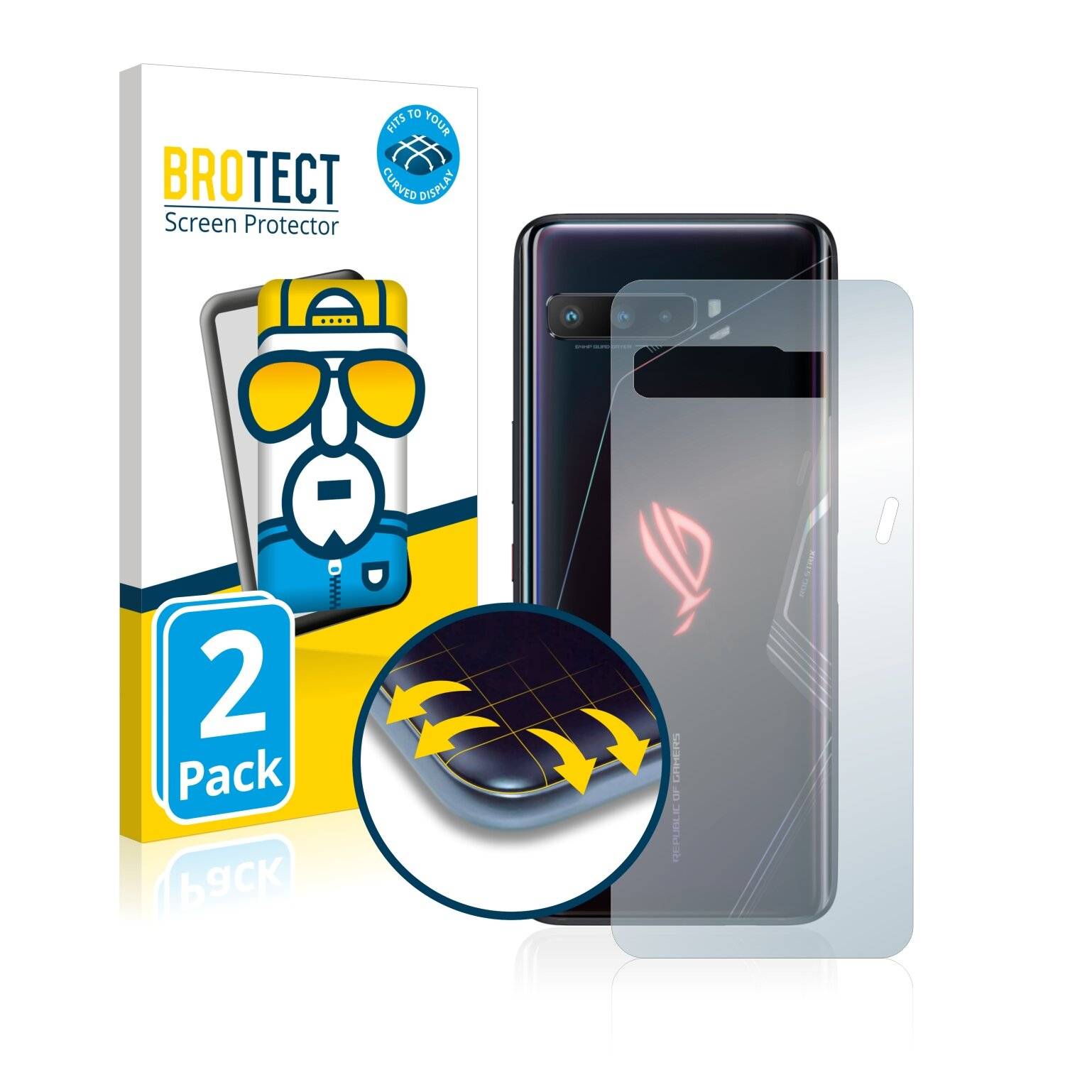 2x BROTECT Flex Full-Cover Displayschutzfolie für Asus ROG Phone 3 ZS661KS