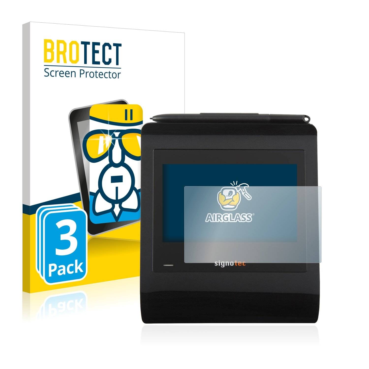 3x BROTECT AirGlass Schutzglas Folie für Signotec Signature Pad