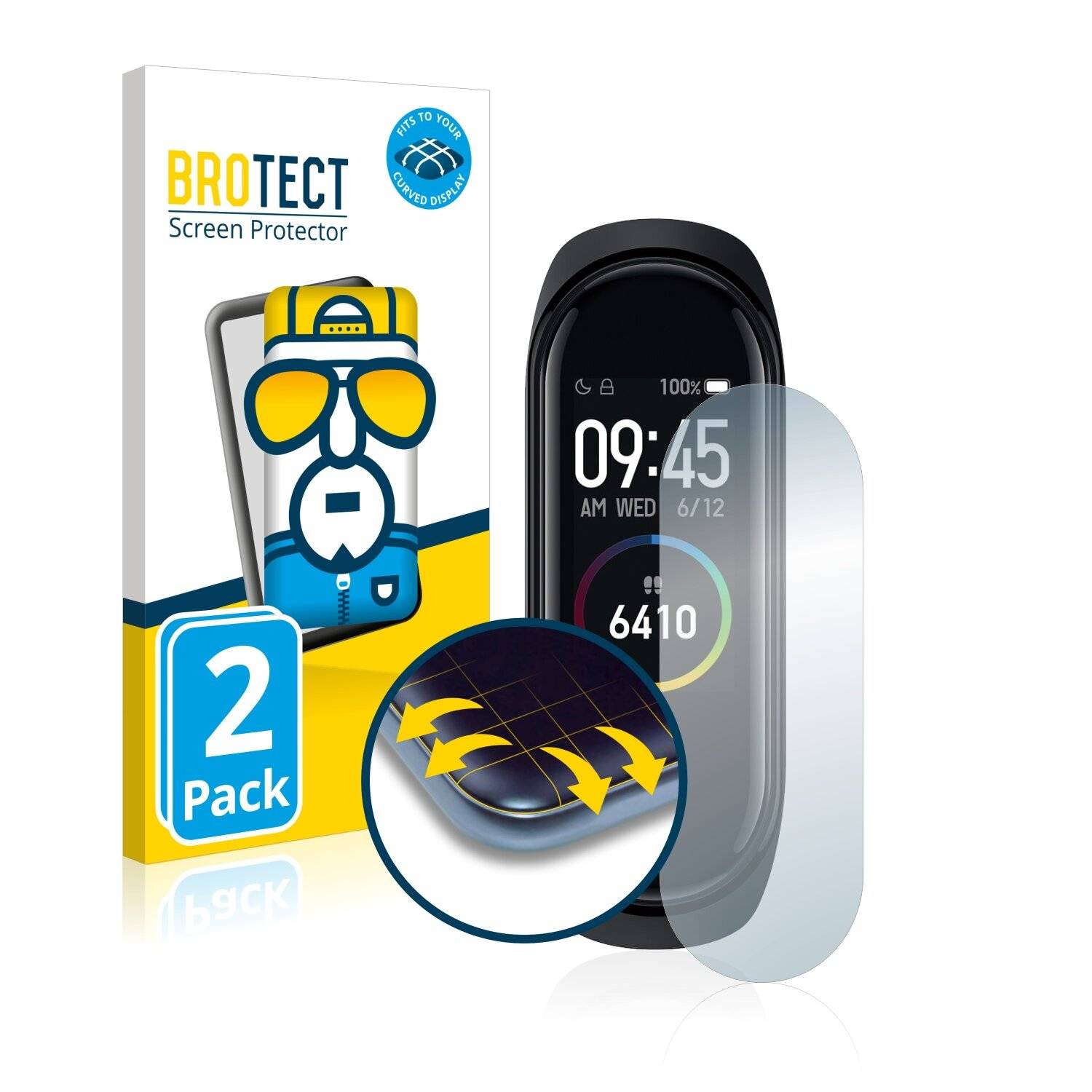 2x BROTECT Flex Full-Cover Displayschutzfolie für Xiaomi Mi Band