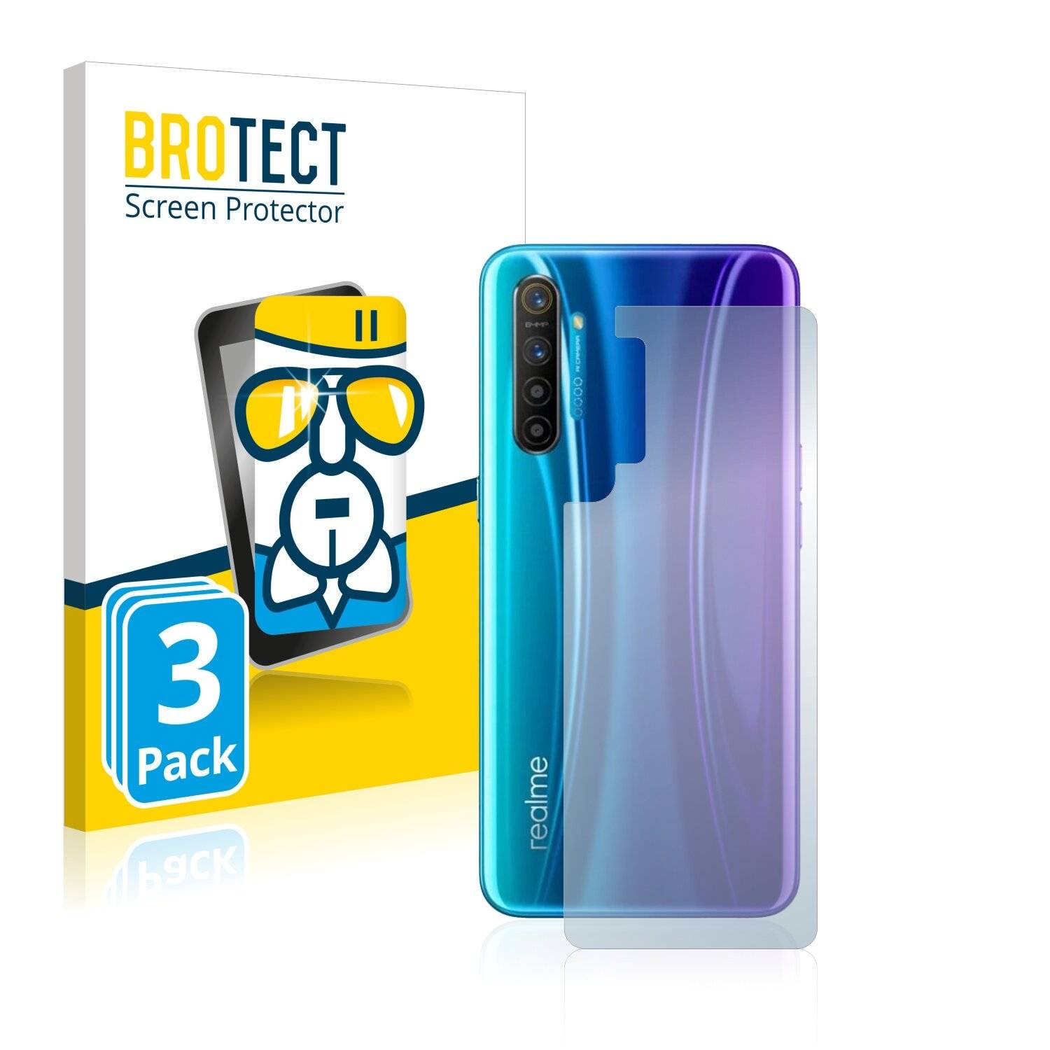 3x BROTECT AirGlass Schutzglas Folie für Realme X2