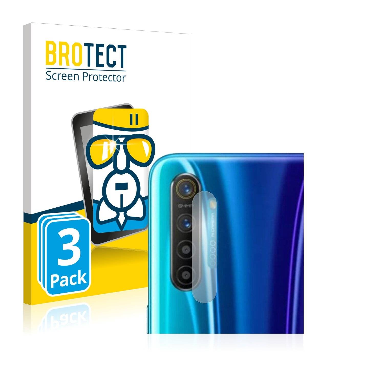 3x BROTECT AirGlass Schutzglas Folie für Realme X2 (NUR