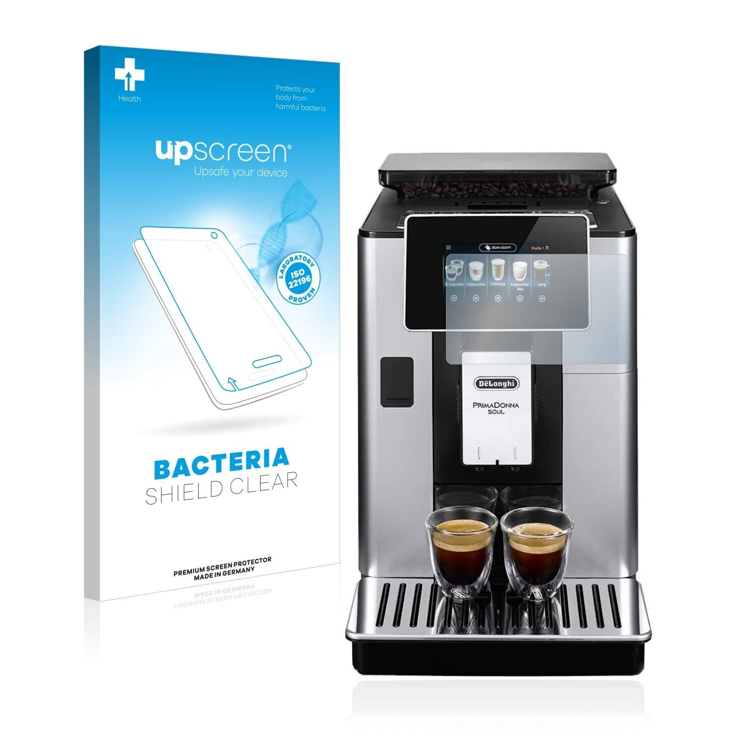 upscreen Bacteria Shield Clear Premium Antibakterielle Displayschutzfolie für DeLonghi