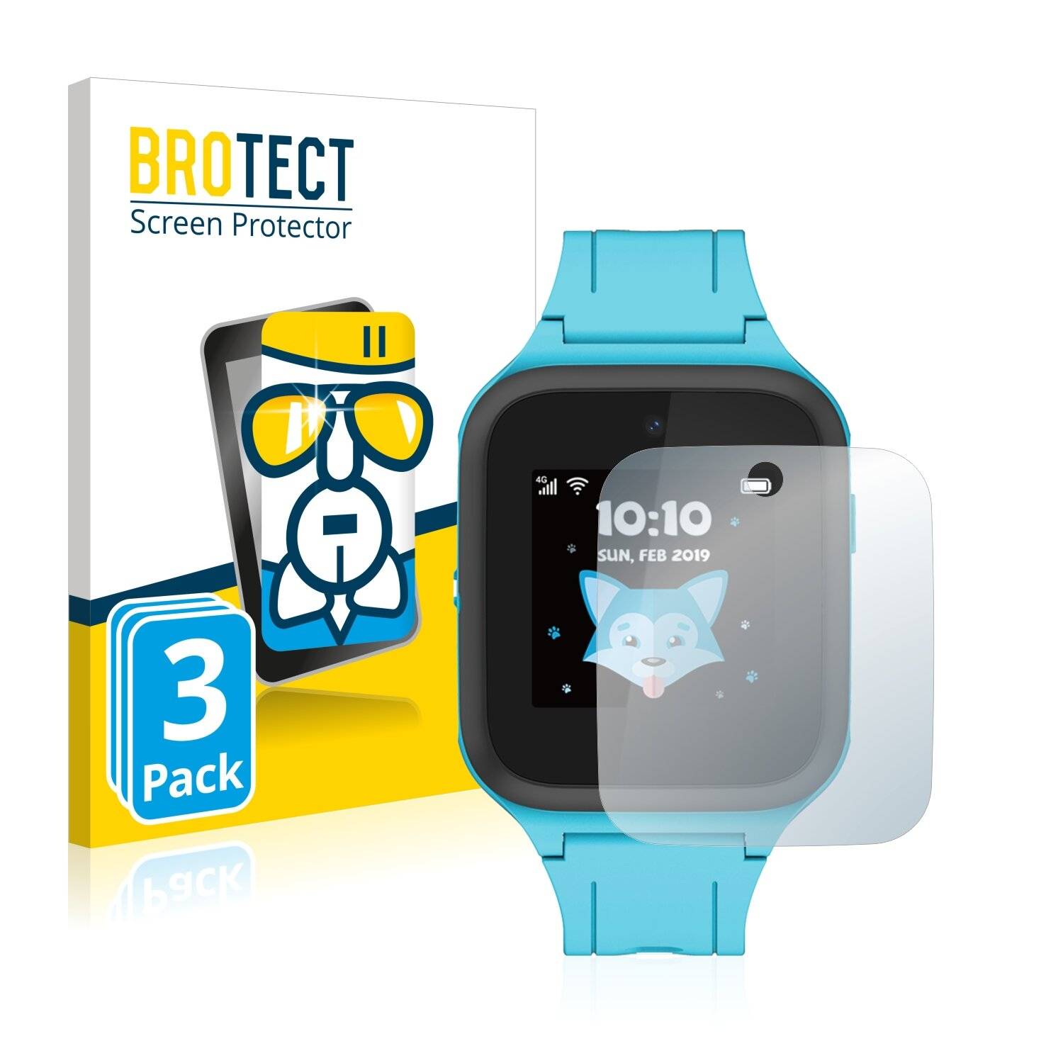 3x BROTECT AirGlass Schutzglas Folie für TCL Movetime FamilyWatch Kids