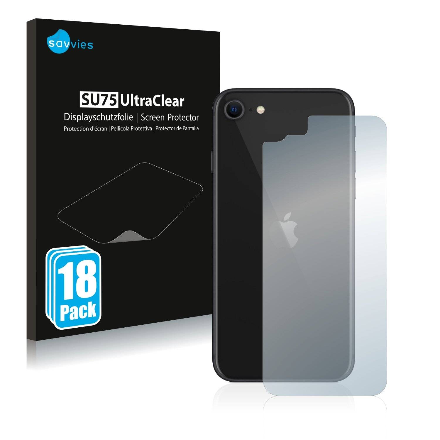 18x Savvies SU75 Displayschutzfolie für Apple iPhone SE 2 2020
