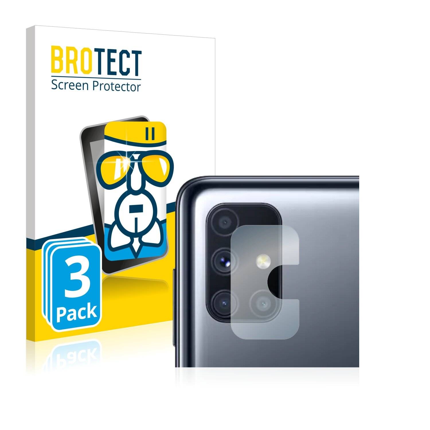 3x BROTECT AirGlass Schutzglas Folie für Samsung Galaxy M51 (NUR