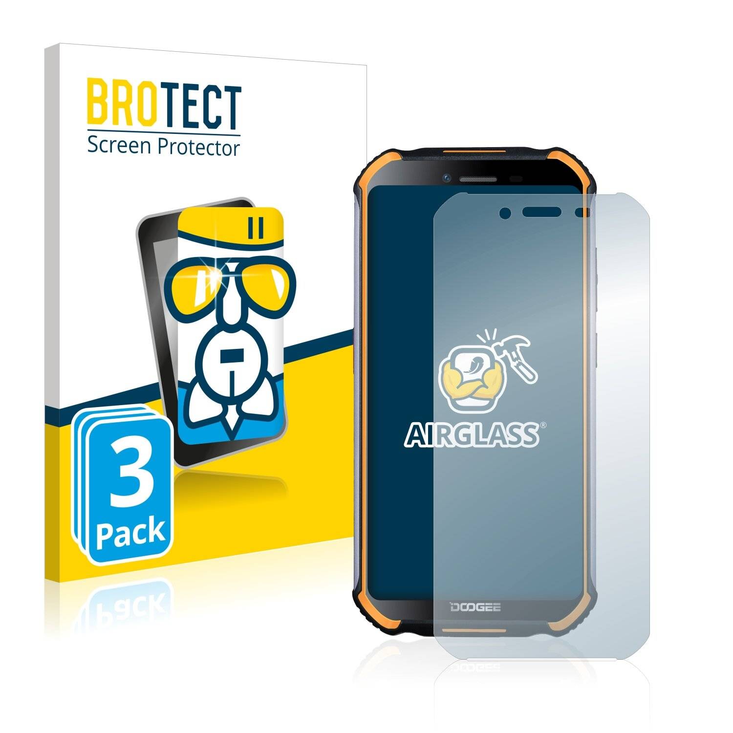 3x BROTECT AirGlass Schutzglas Folie für Doogee S40