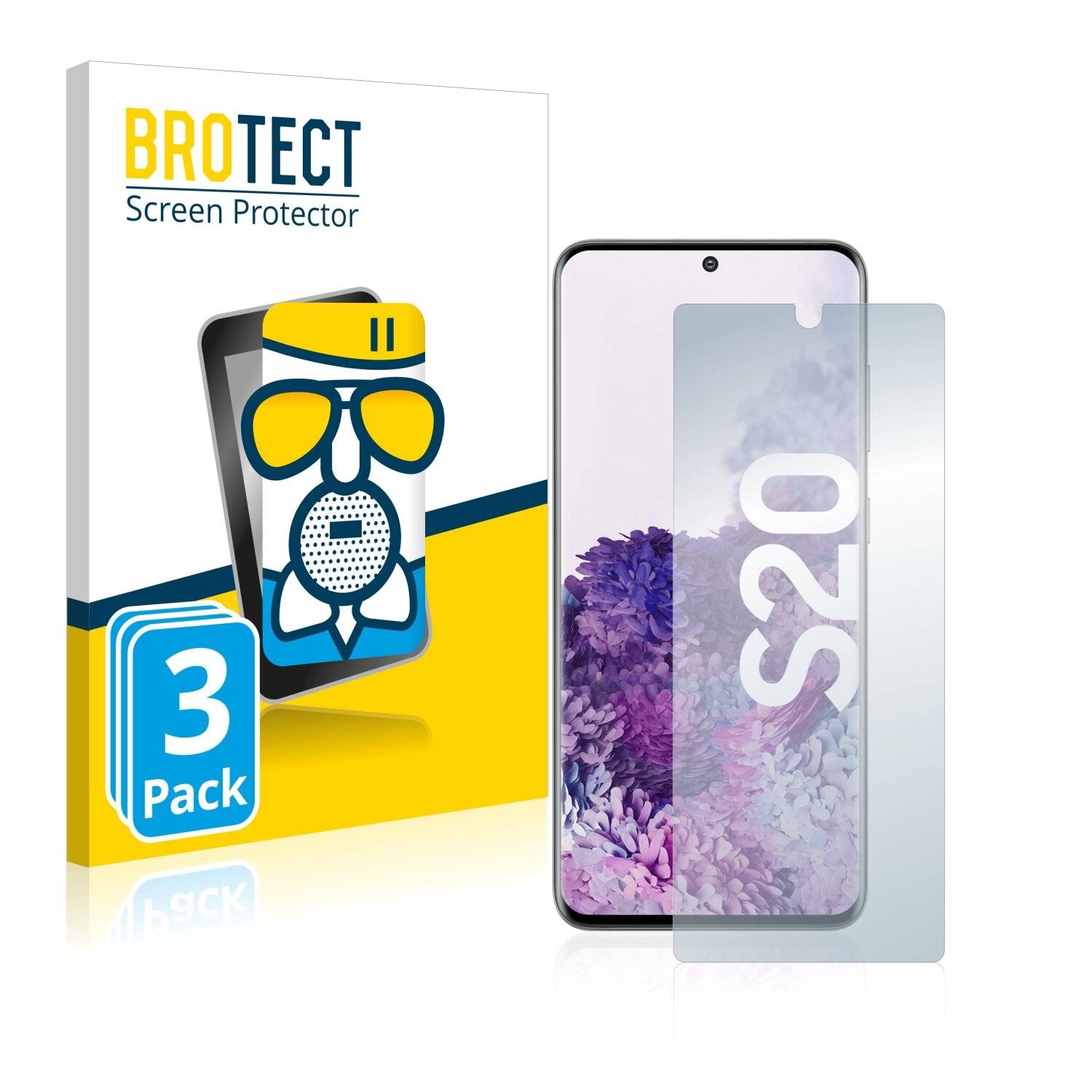 3x BROTECT AirGlass Matte Schutzglas Folie für Samsung Galaxy