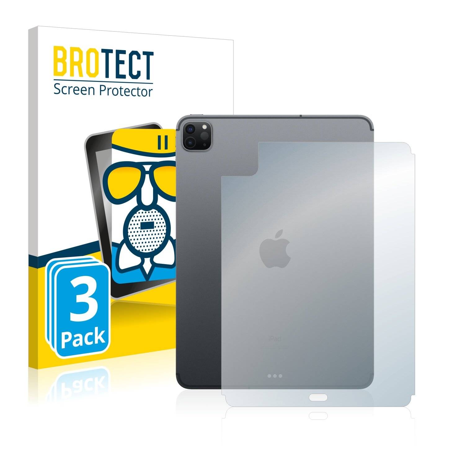 3x BROTECT AirGlass Matte Schutzglas Folie für Apple iPad Pro 11 WiFi 2020 (Rückseite, 2.