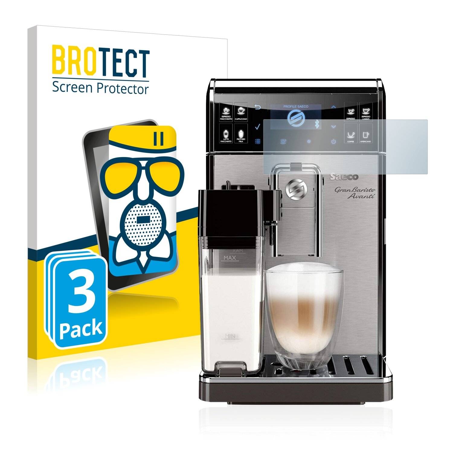 3x BROTECT AirGlass Matte Schutzglas Folie für Philips Saeco GranBaristo Avanti
