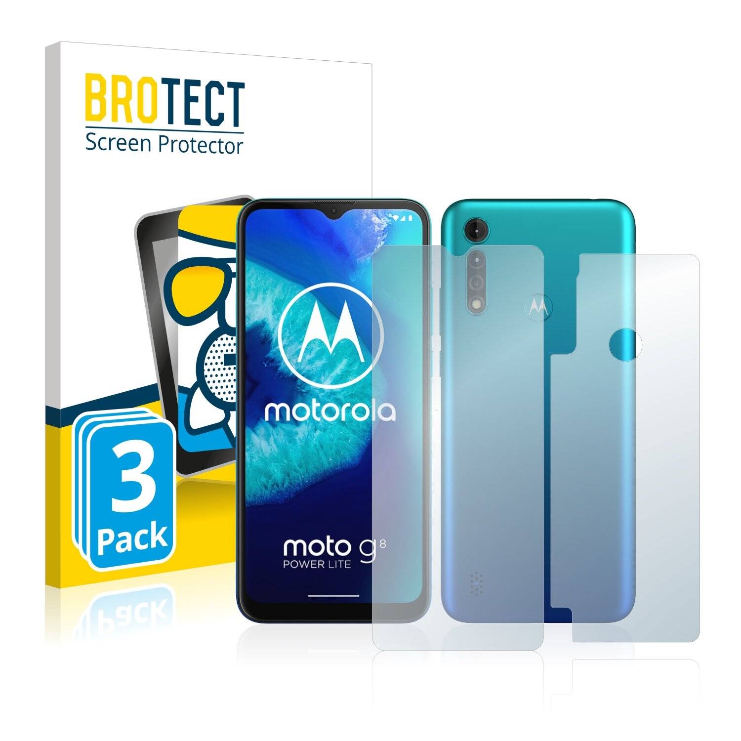 3x BROTECT AirGlass Matte Schutzglas Folie für Motorola Moto G8 Power Lite (Vorder +
