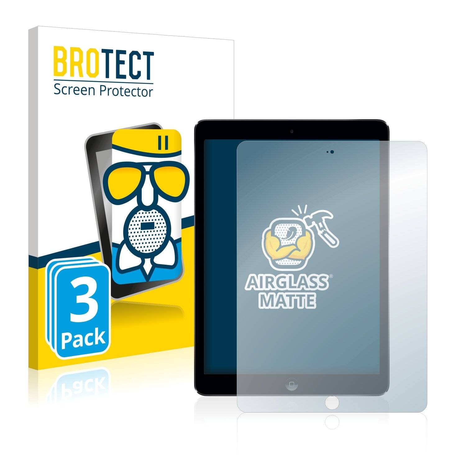 3x BROTECT AirGlass Matte Schutzglas Folie für Apple iPad Air