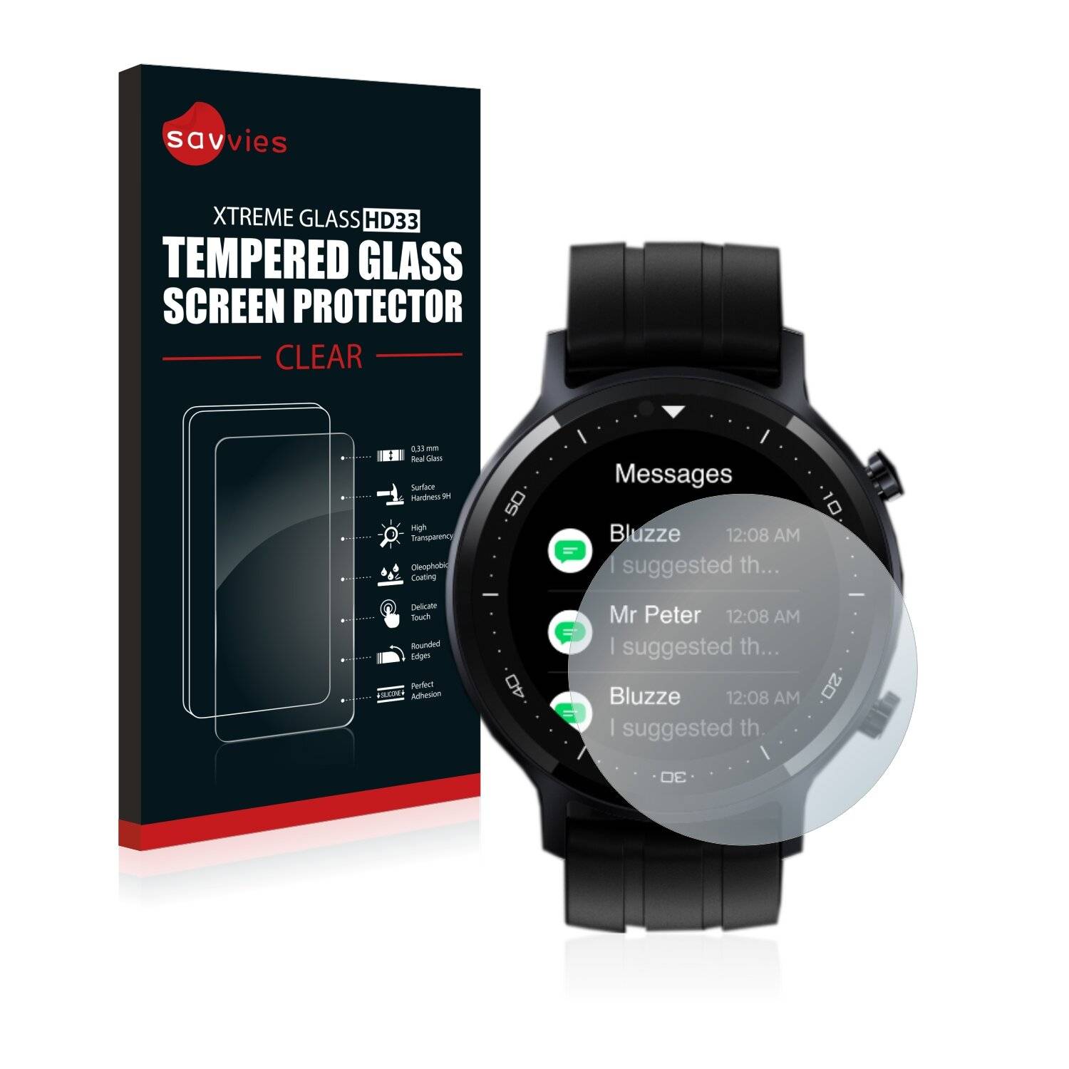 Savvies HD33 Clear Schutzglas für Realme Watch