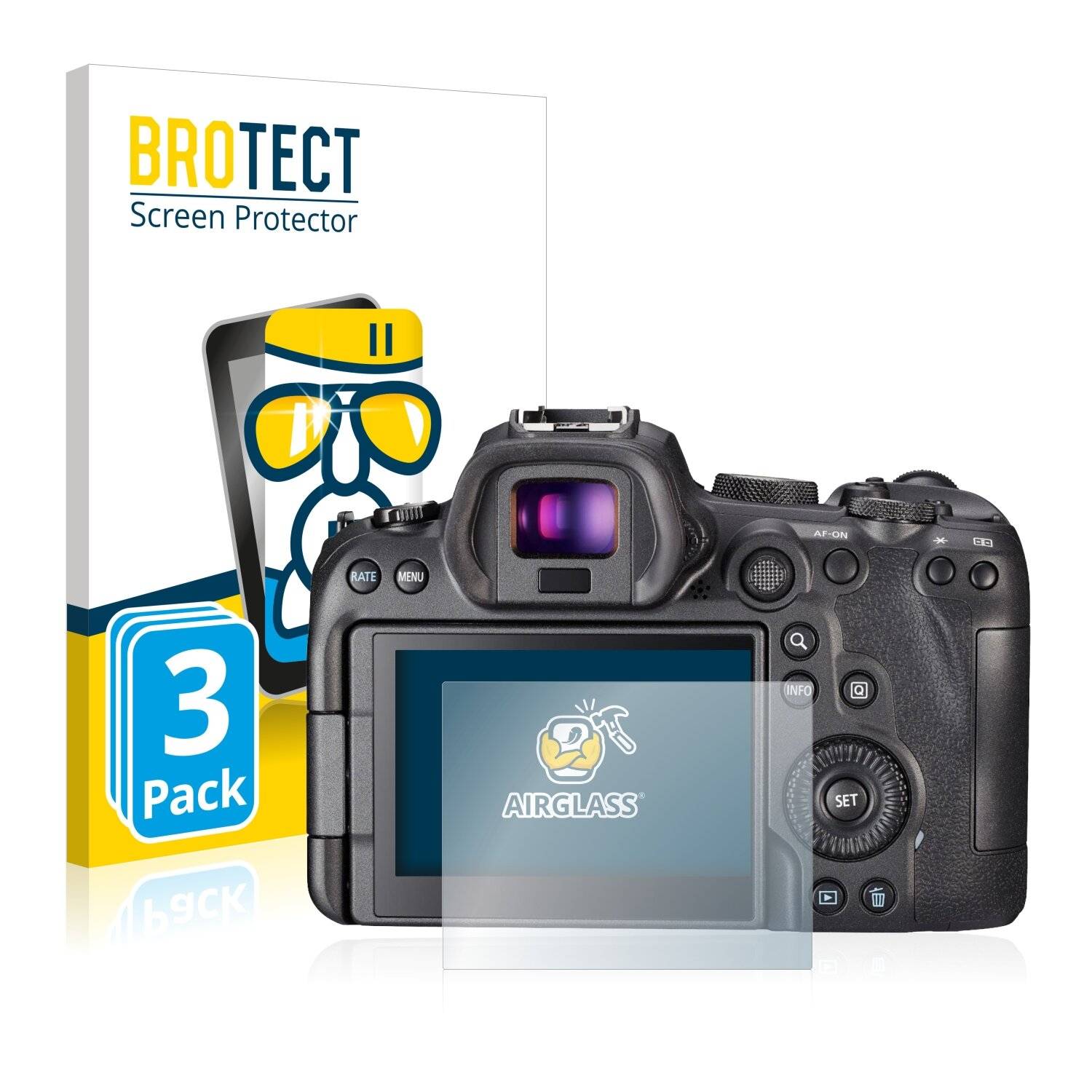 3x BROTECT AirGlass Schutzglas Folie für Canon EOS