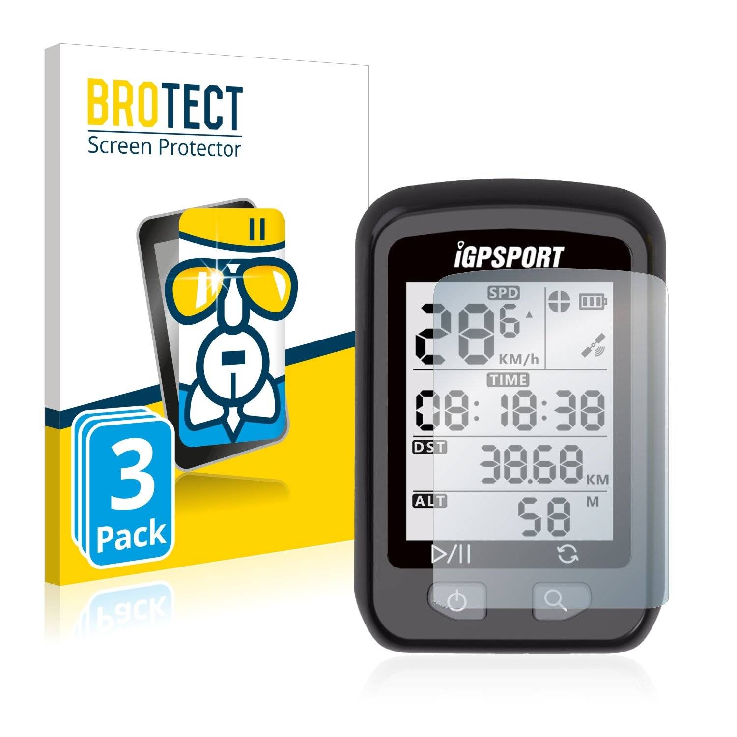 3x BROTECT AirGlass Schutzglas Folie für igpsport