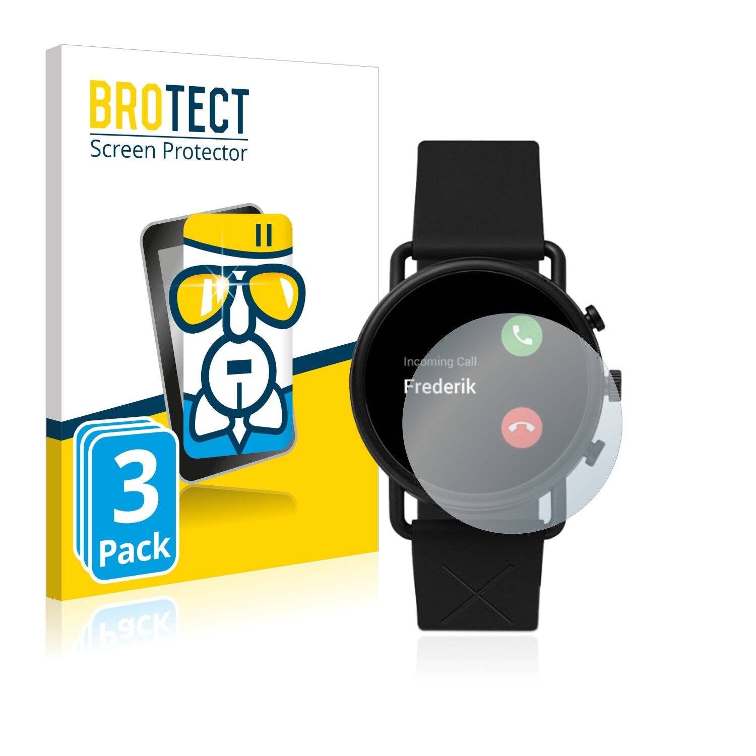 3x BROTECT AirGlass Schutzglas Folie für Skagen Smartwatch Falster 3 X by