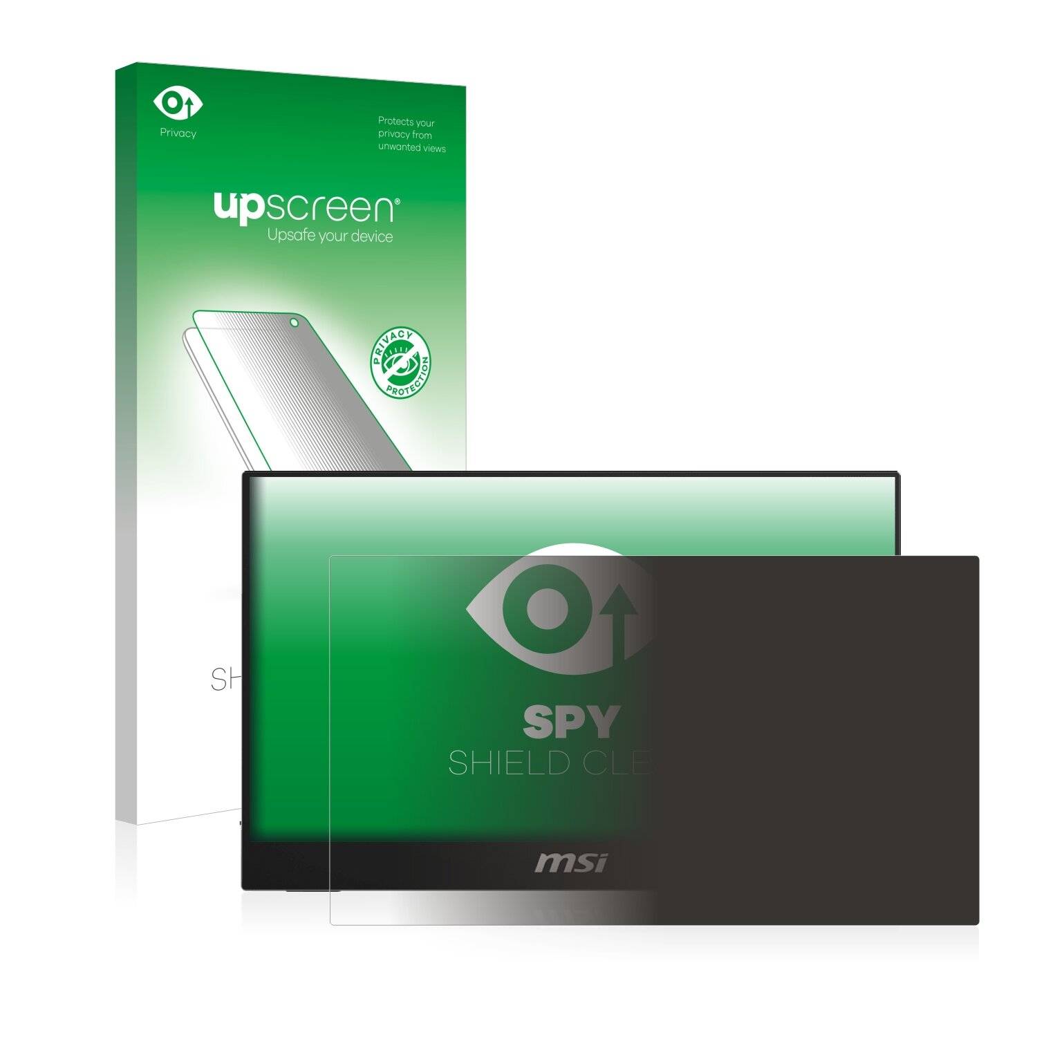 upscreen Spy Shield Clear Premium Blickschutzfolie für MSI Optix