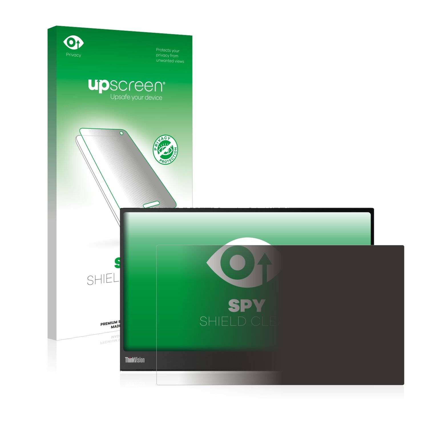 upscreen Spy Shield Clear Premium Blickschutzfolie für Lenovo ThinkVision