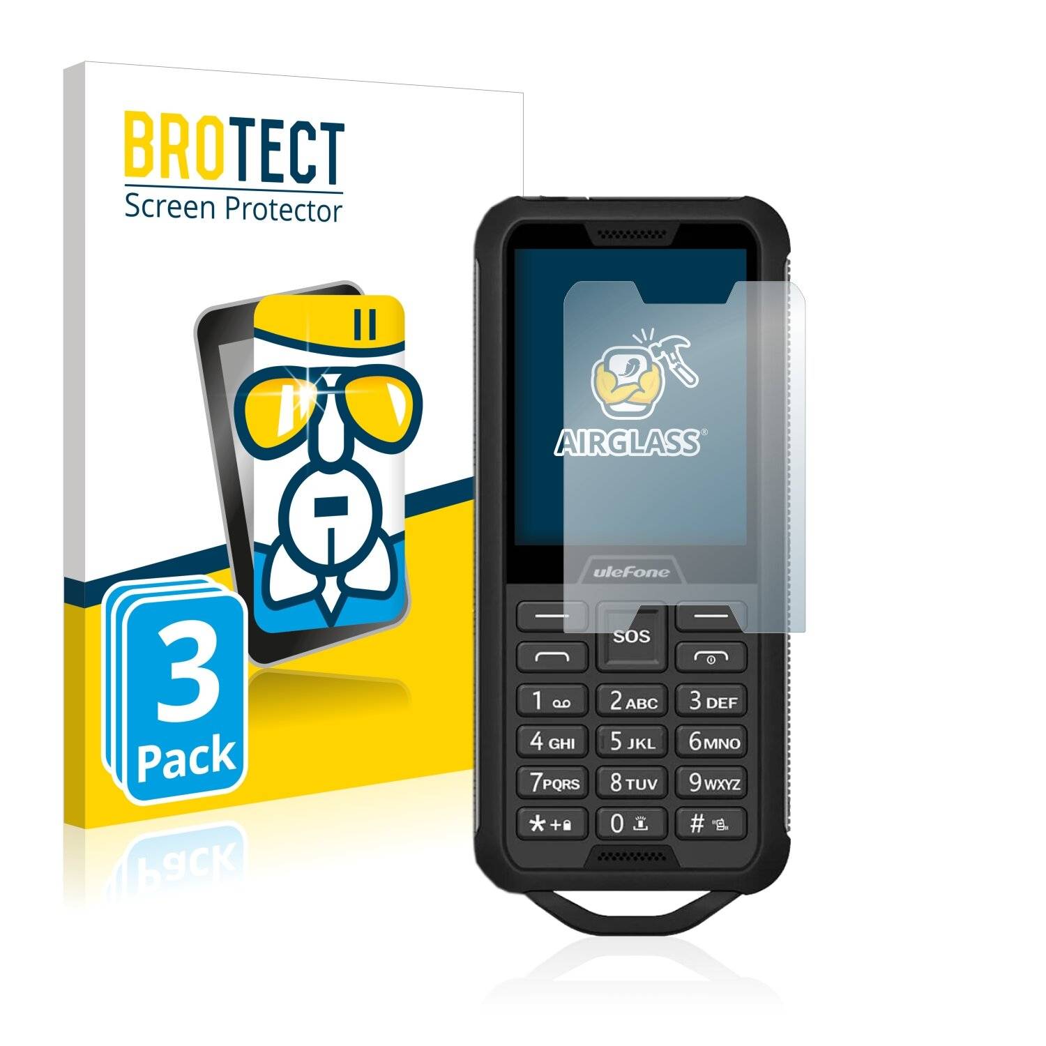 3x BROTECT AirGlass Schutzglas Folie für Ulefone Armor Mini