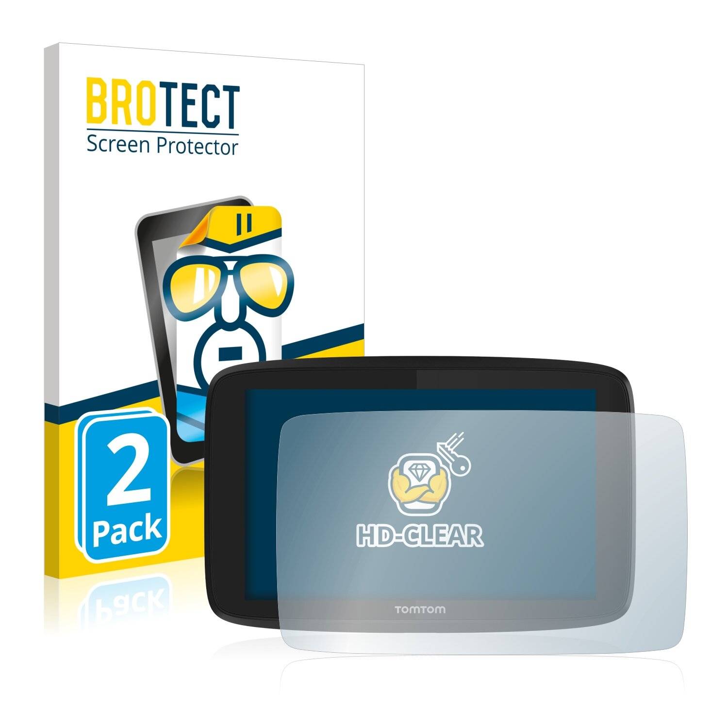 2x BROTECT HD-Clear Displayschutzfolie für TomTom Go Professional