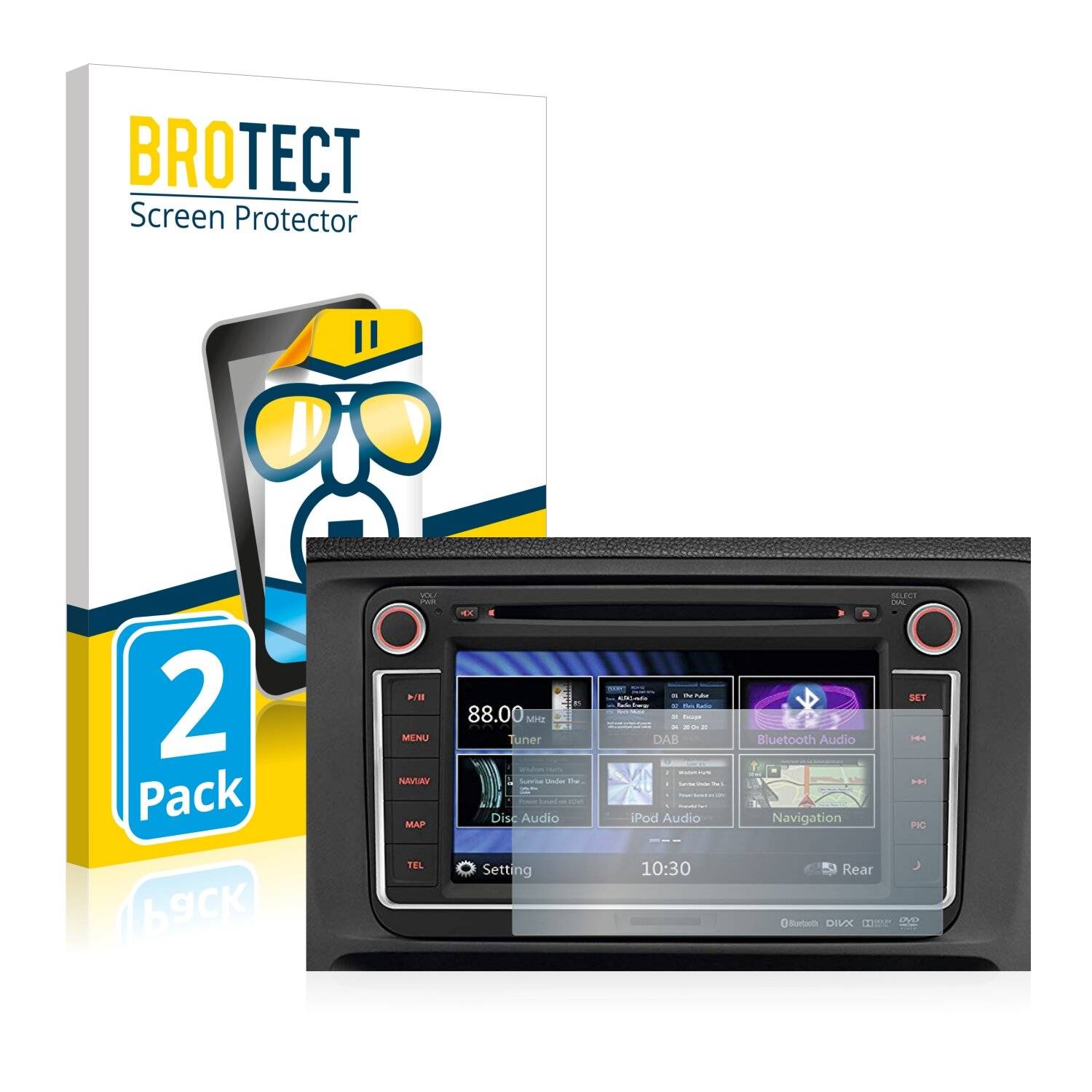 2x BROTECT HD-Clear Displayschutzfolie für Volkswagen Golf Plus 2003-2007 RMT