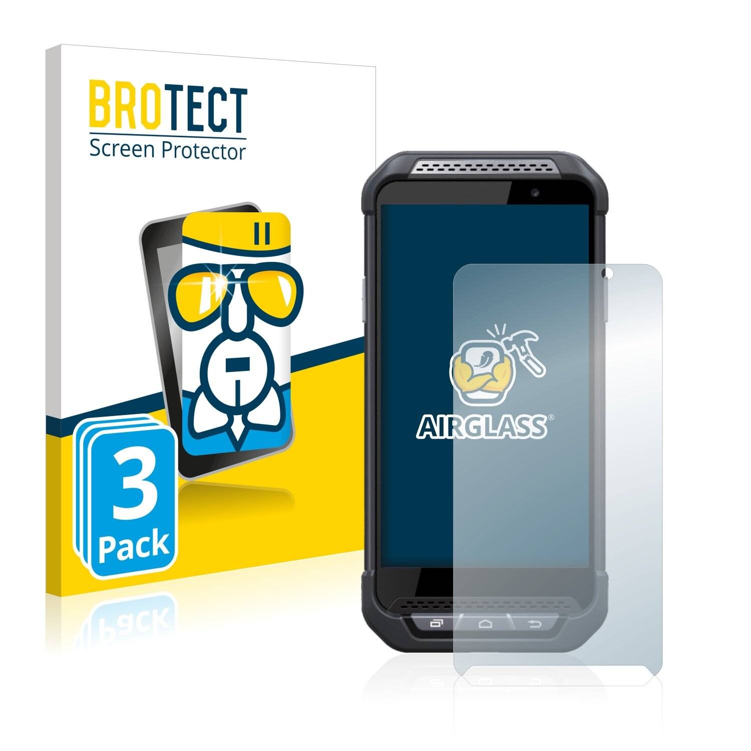 3x BROTECT AirGlass Schutzglas Folie für Point Mobile