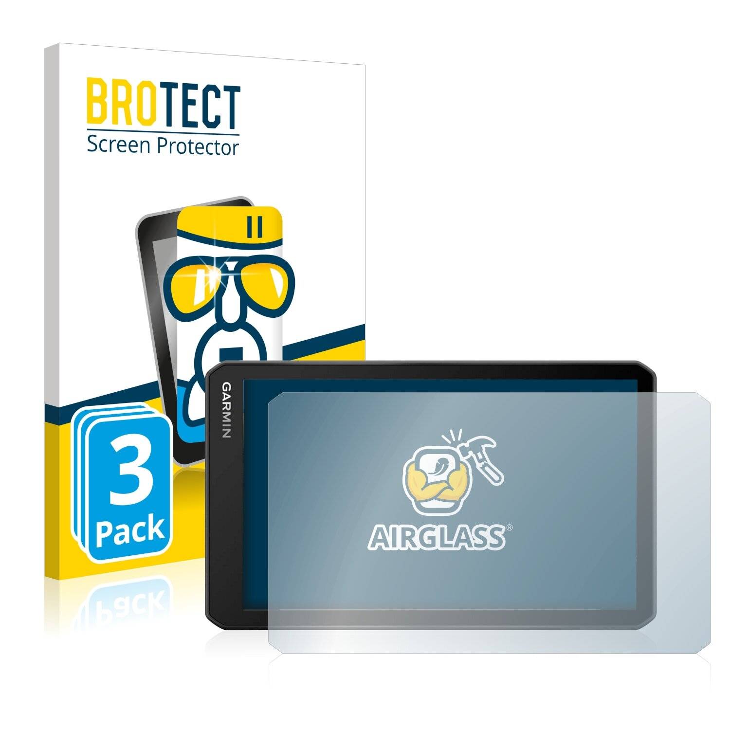 3x BROTECT AirGlass Schutzglas Folie für Garmin dezl