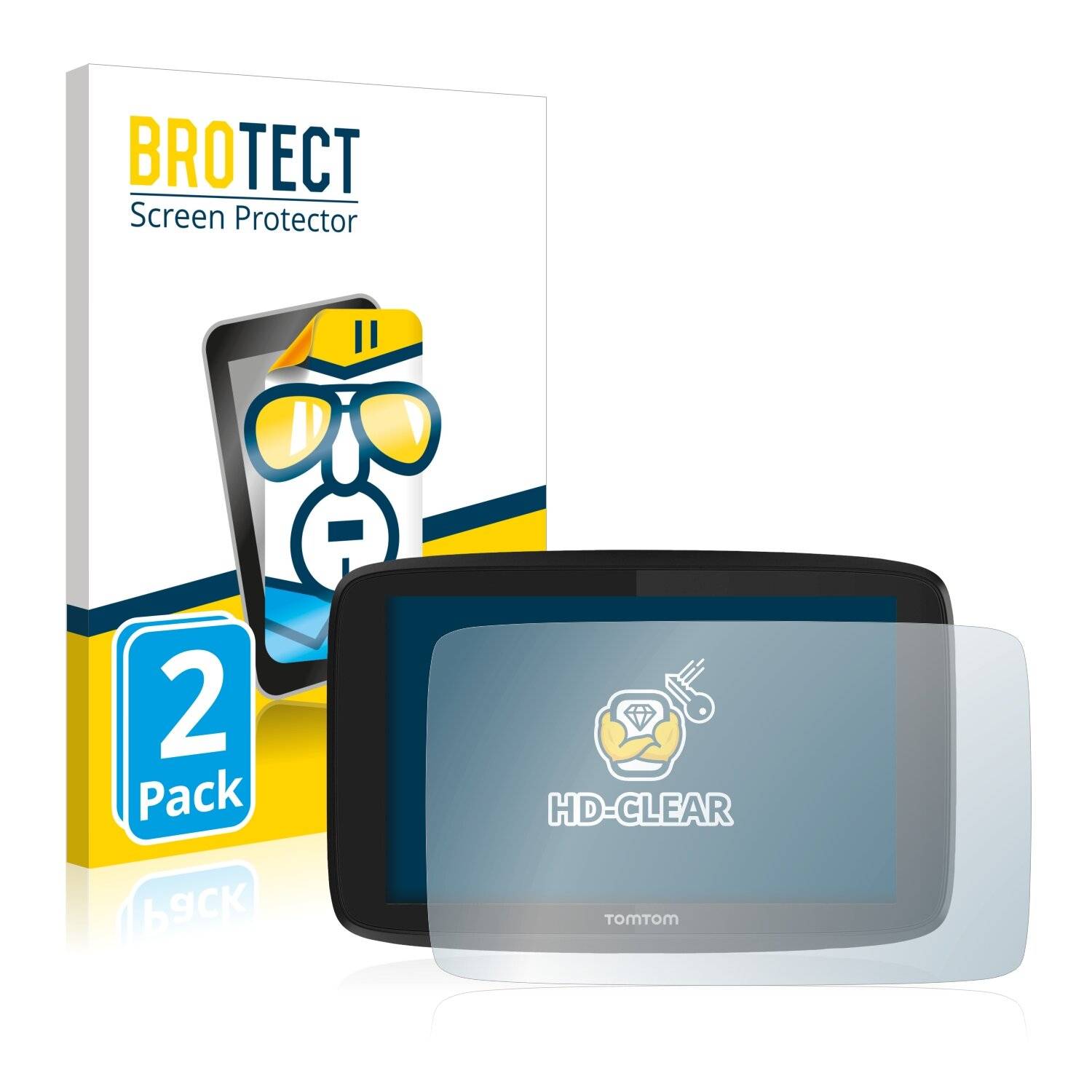 2x BROTECT HD-Clear Displayschutzfolie für TomTom Go Professional