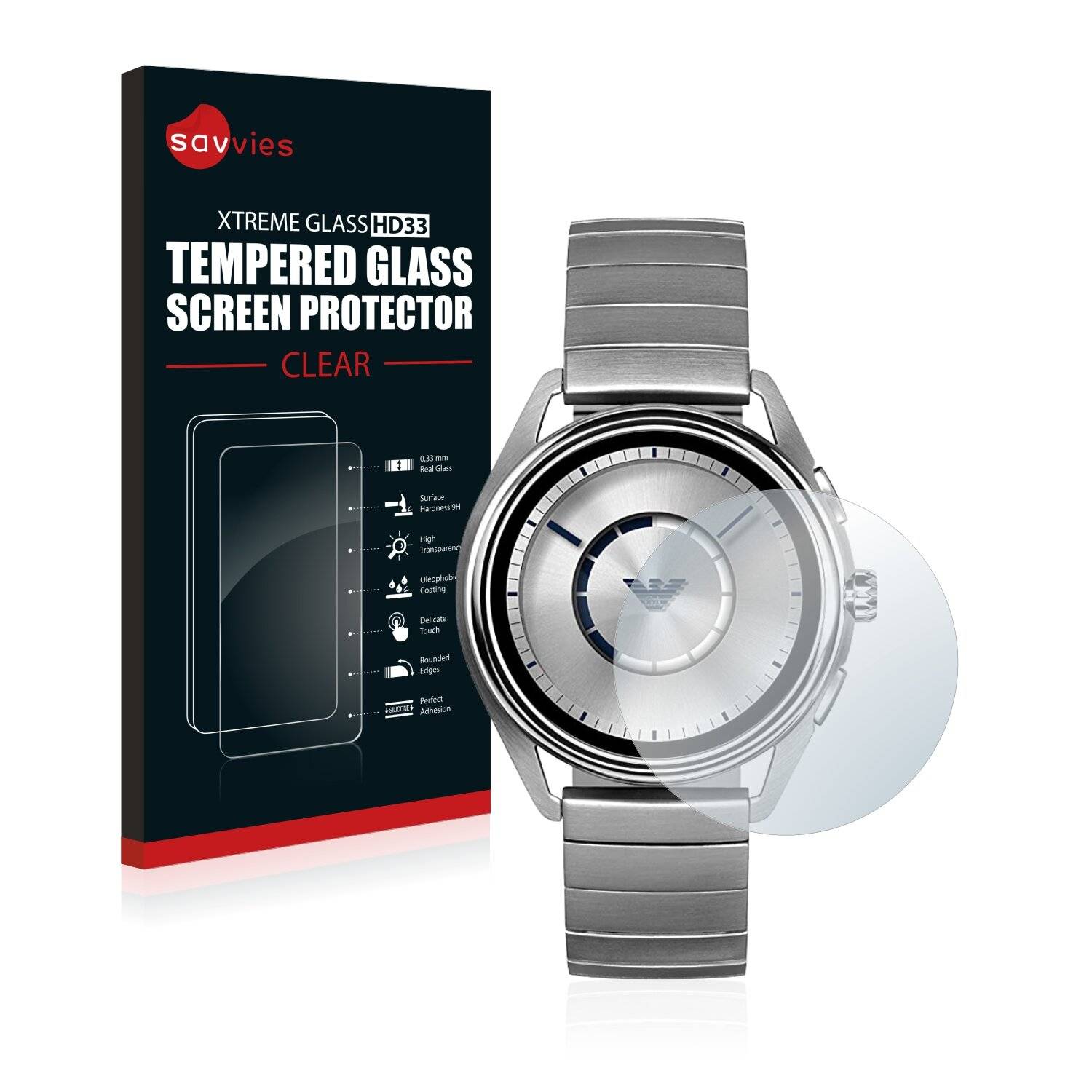 Savvies HD33 Clear Schutzglas für Emporio Armani Connected