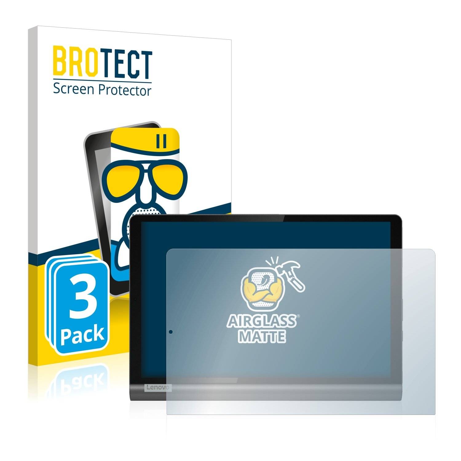 3x BROTECT AirGlass Matte Schutzglas Folie für Lenovo Yoga SmartTab